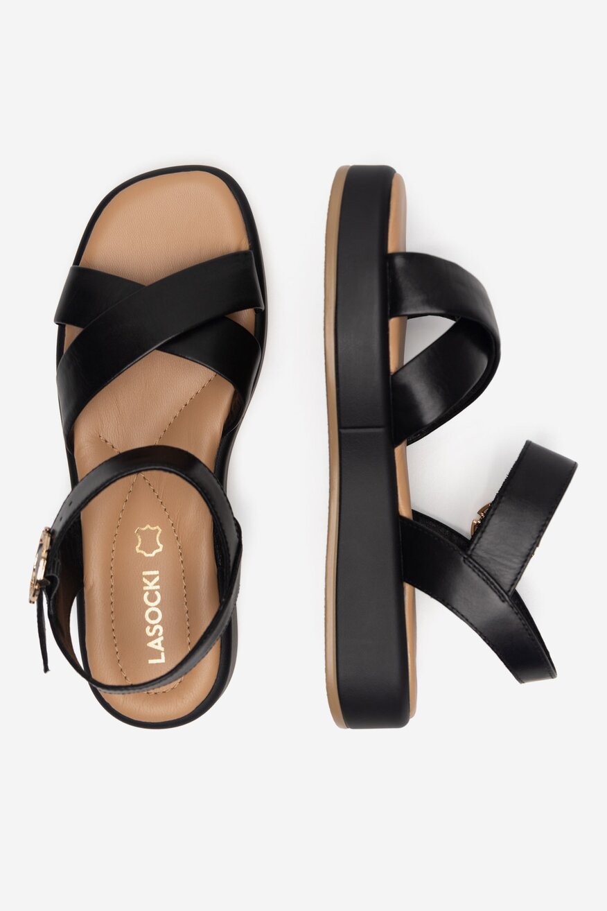 Lasocki - Sandały skórzane na platformie - 5905588620860