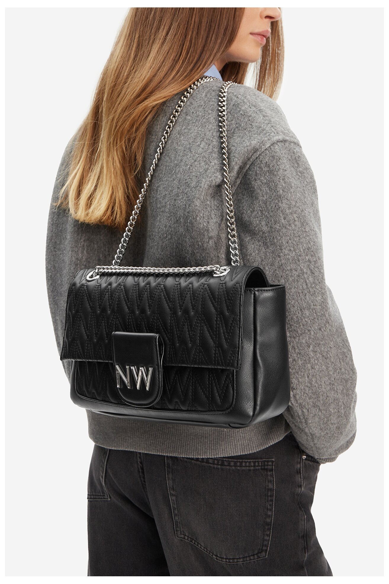 Kézitáska NINE WEST CEO-ASTORIA-ALLURE-LX10165 FEKETE