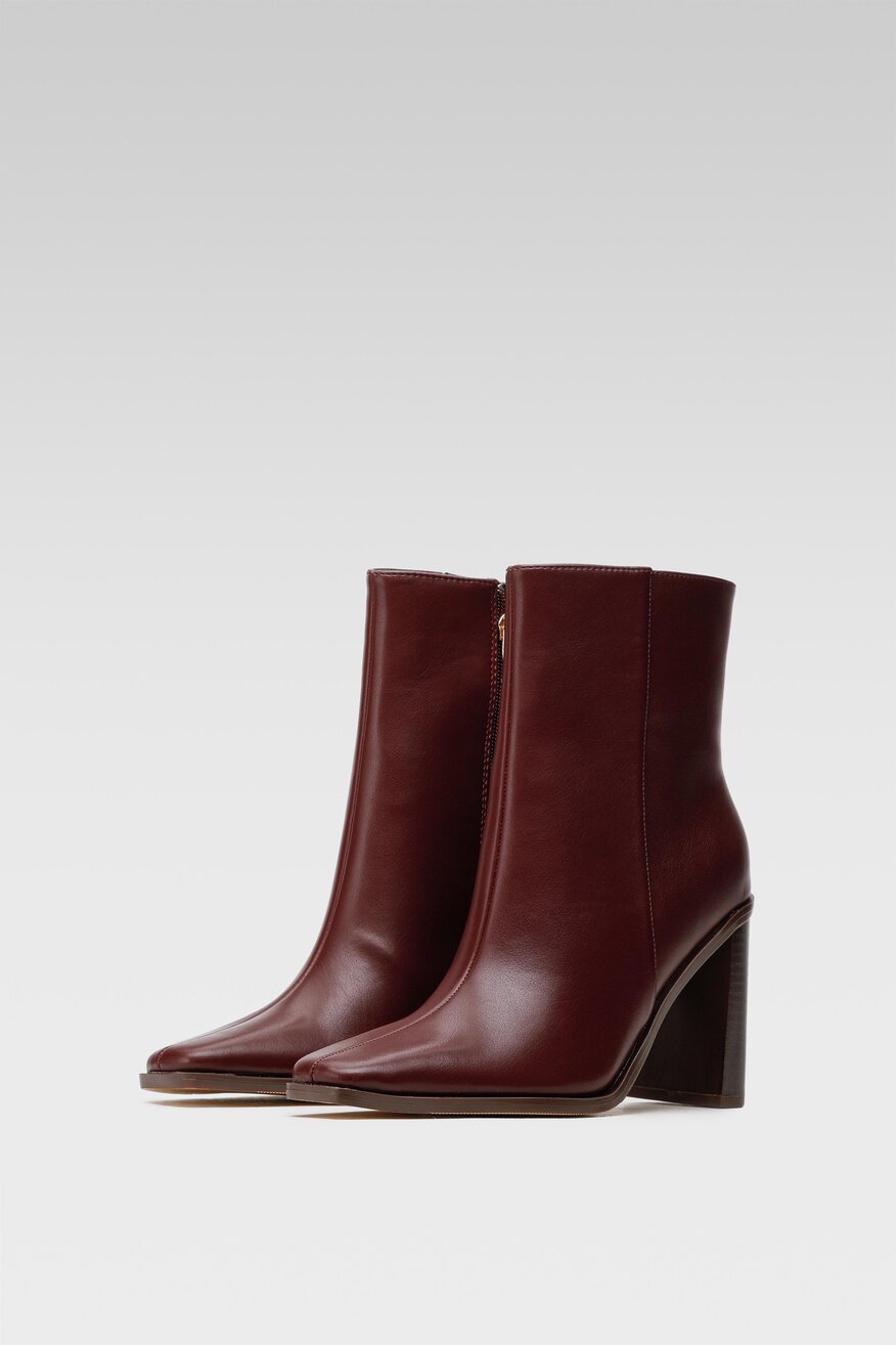 Jenny Fairy - Botki bordowe z suwakiem - 5903698895550