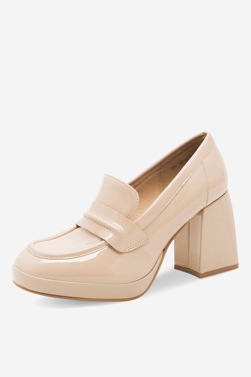 Sergio Bardi - Loafersy skórzane na obcasie - 5905588100935