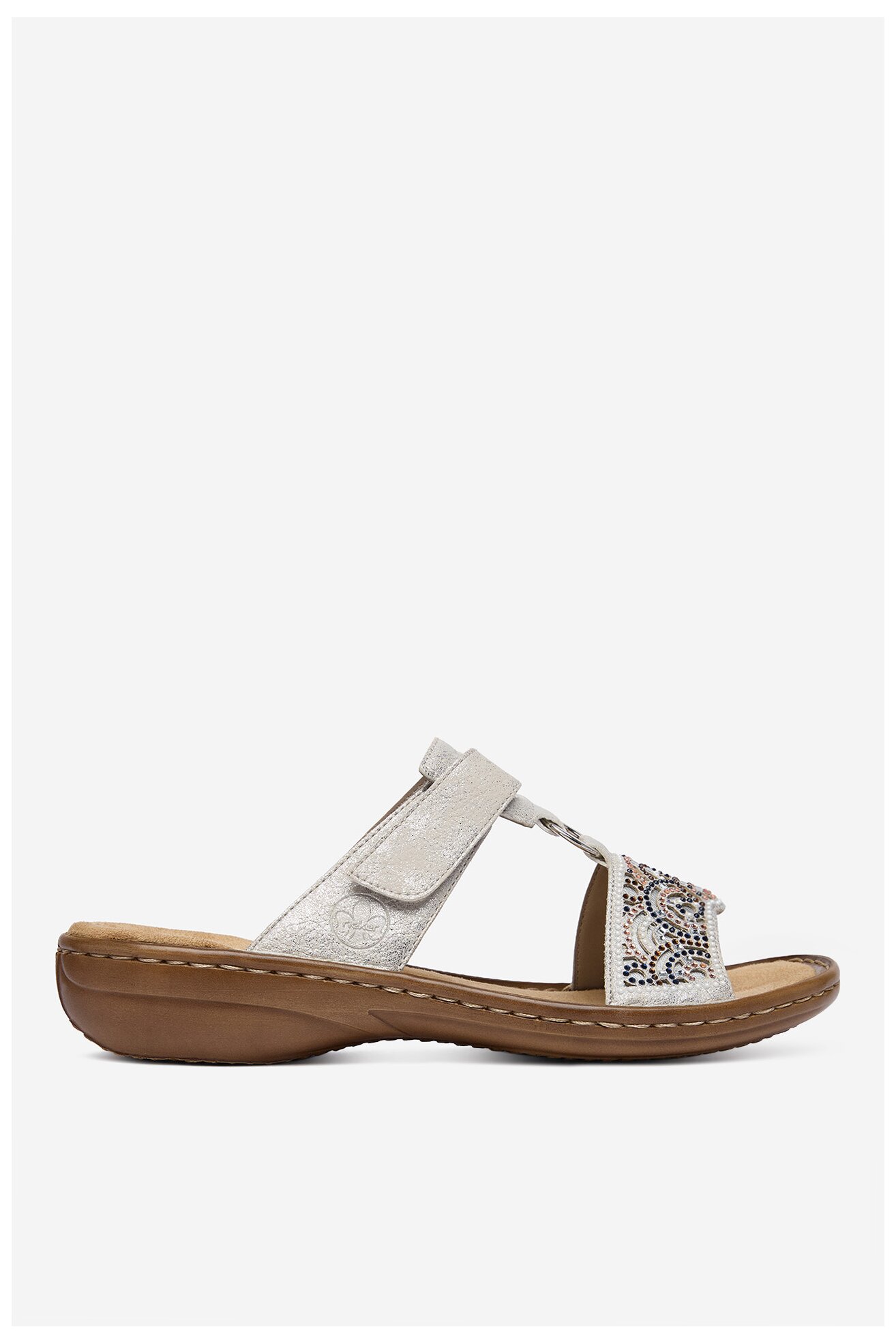 Klapki Rieker CEO-608K2-40 Srebrny