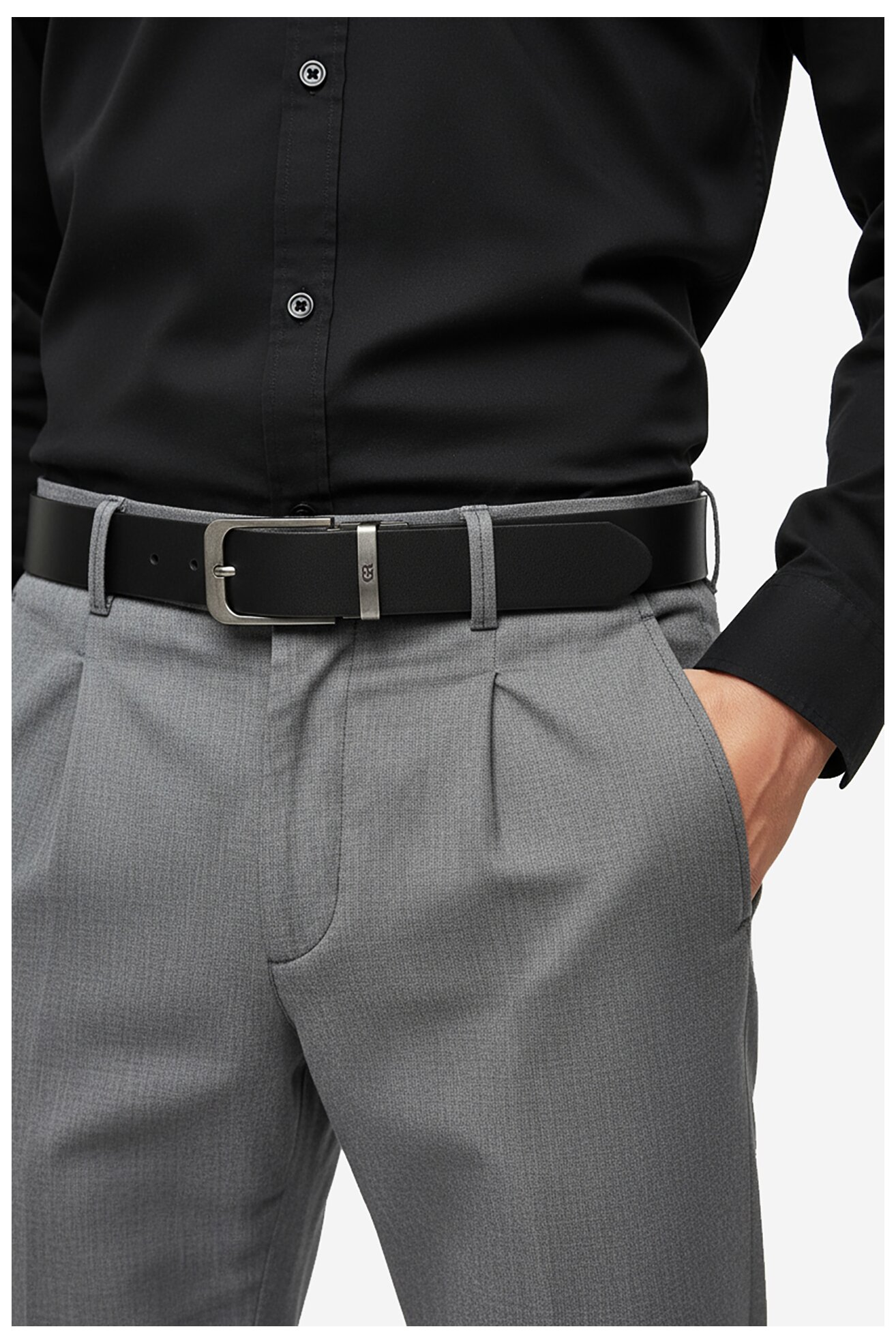 Férfi öv Gino Rossi C-JAMES-ZP23015 FEKETE