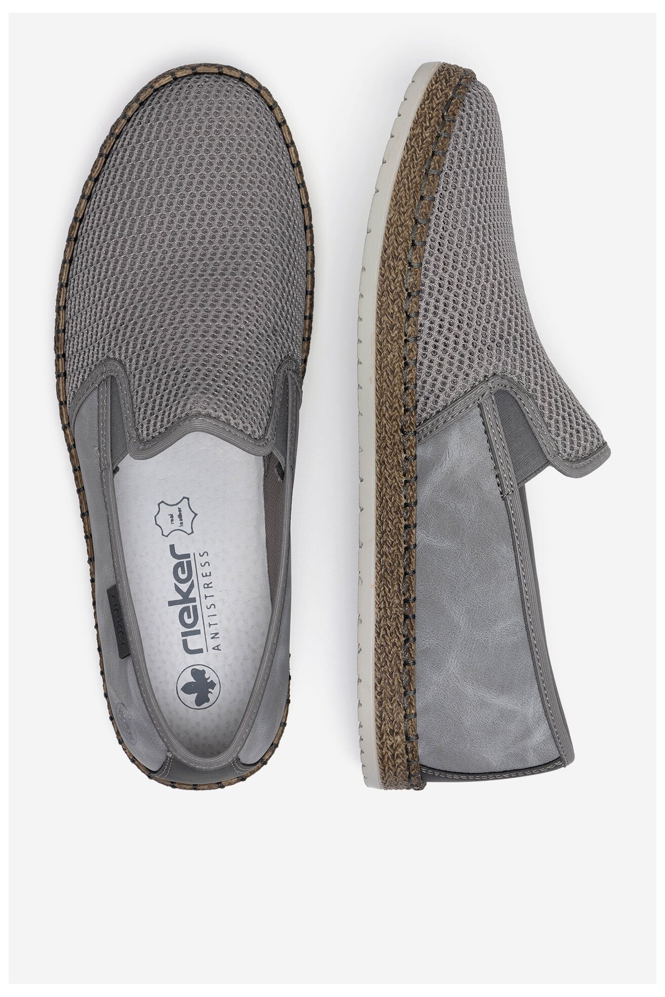 Espadryle Rieker B5265-43 Szary