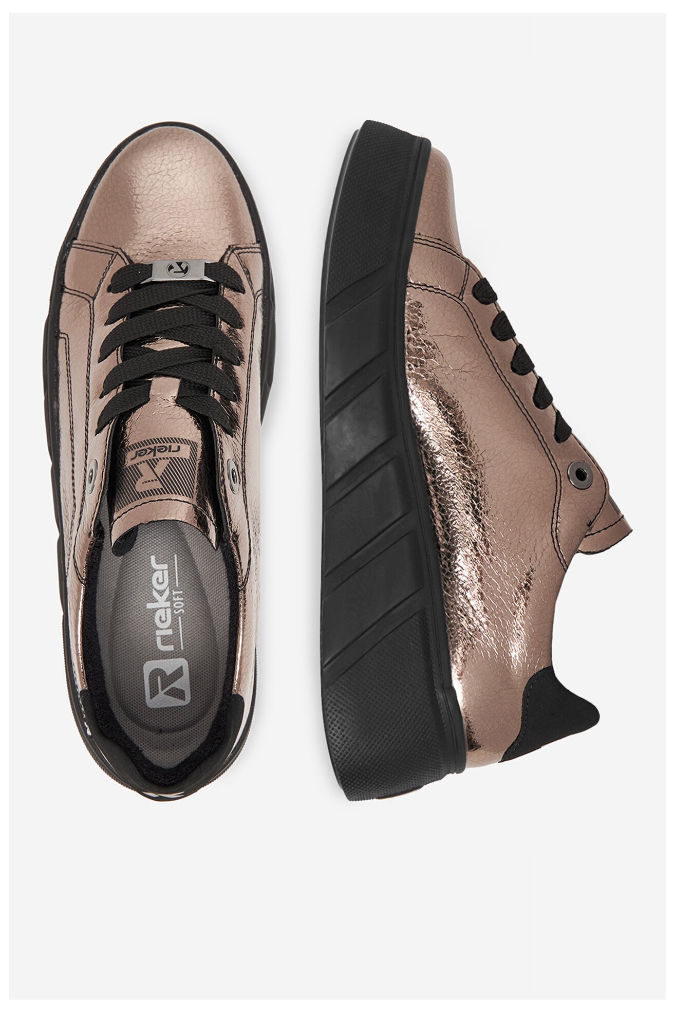 Sneakers Rieker W2601-91 Stare złoto