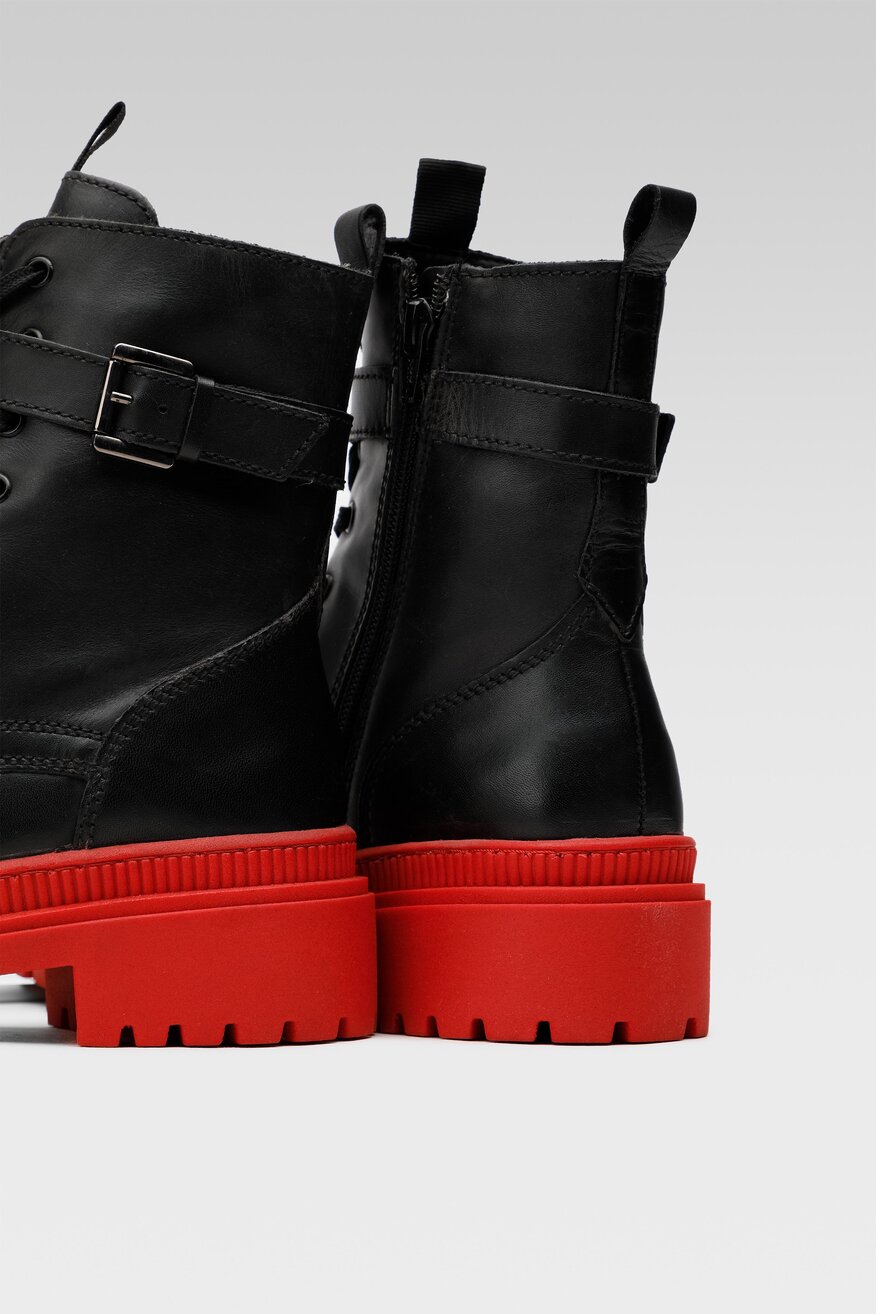 
                Lasocki - Skórzane trzewiki czerwone - 5904248879358