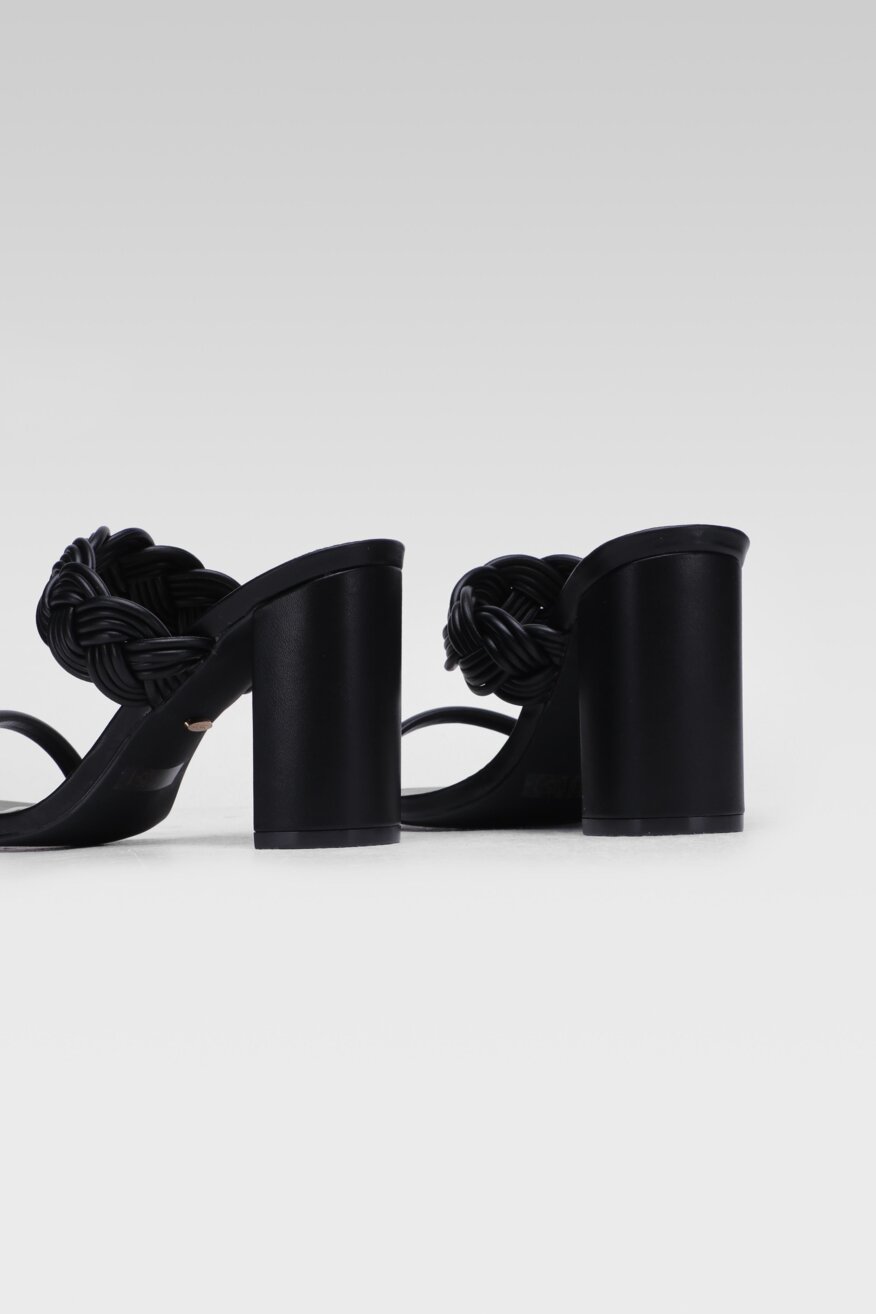 DeeZee - Klapki na obcasie czarne - 5903698660189