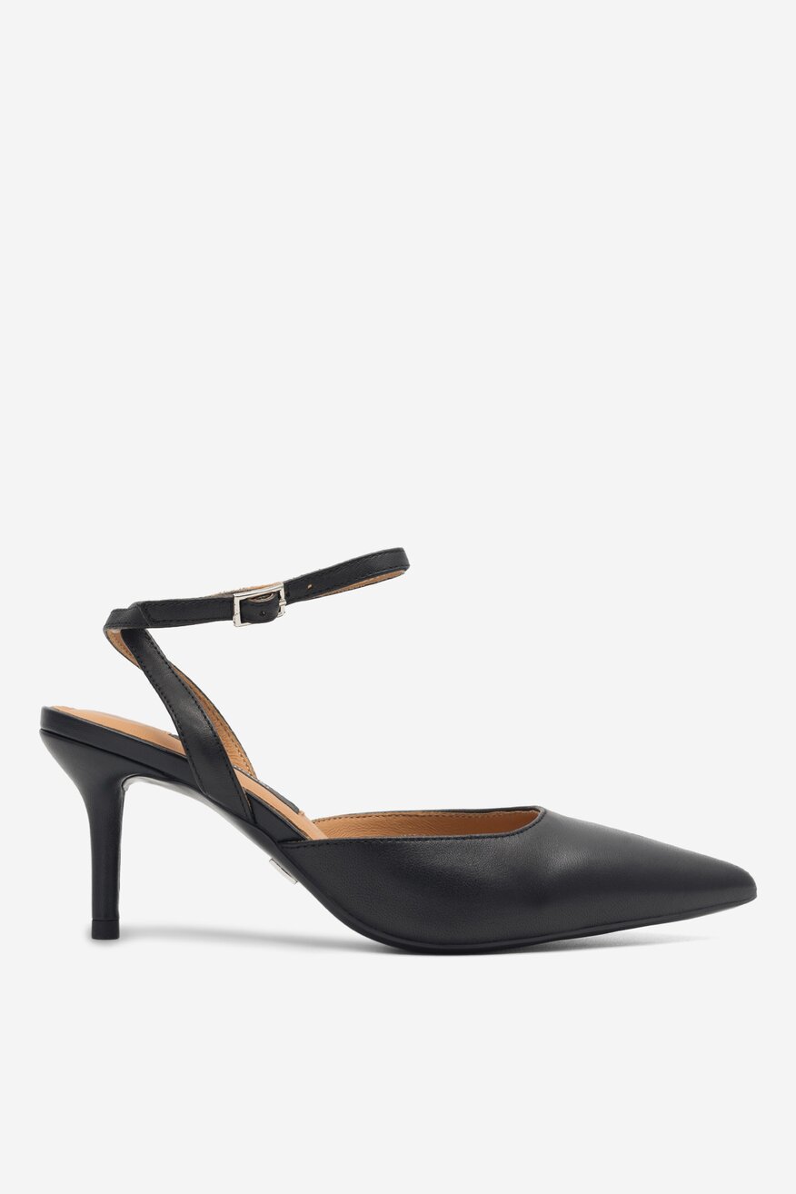 
                Gino Rossi - Skórzane czółenka czarne - 5904862635279