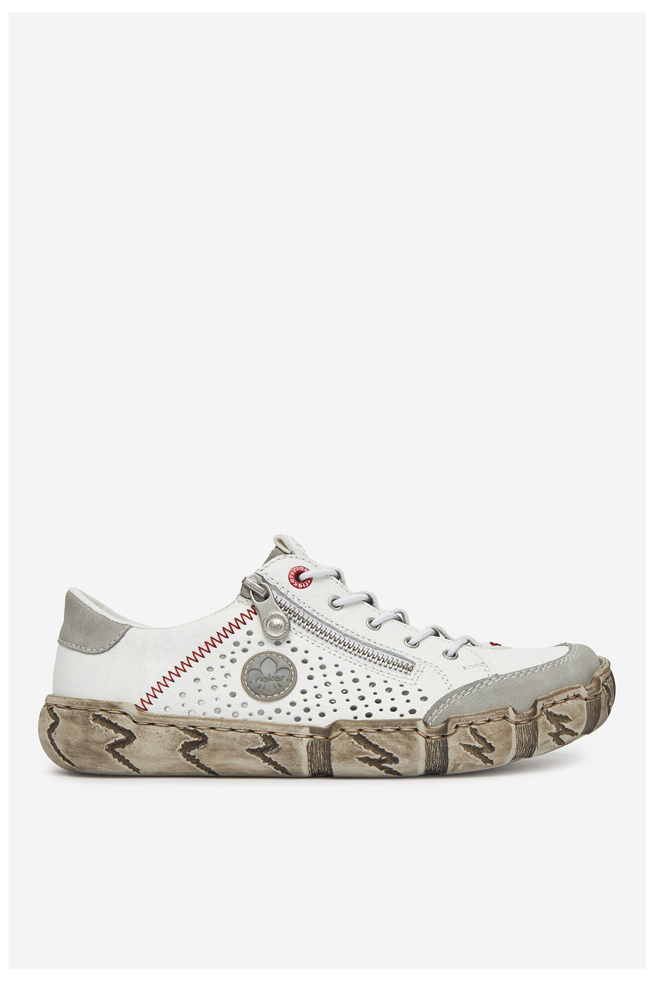 Półbuty Rieker L0355-80 Biały