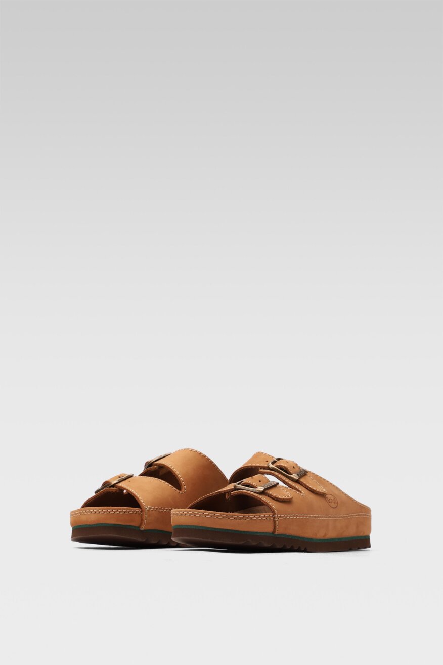 
                Scholl - Skórzane klapki brązowe - 5903698387819