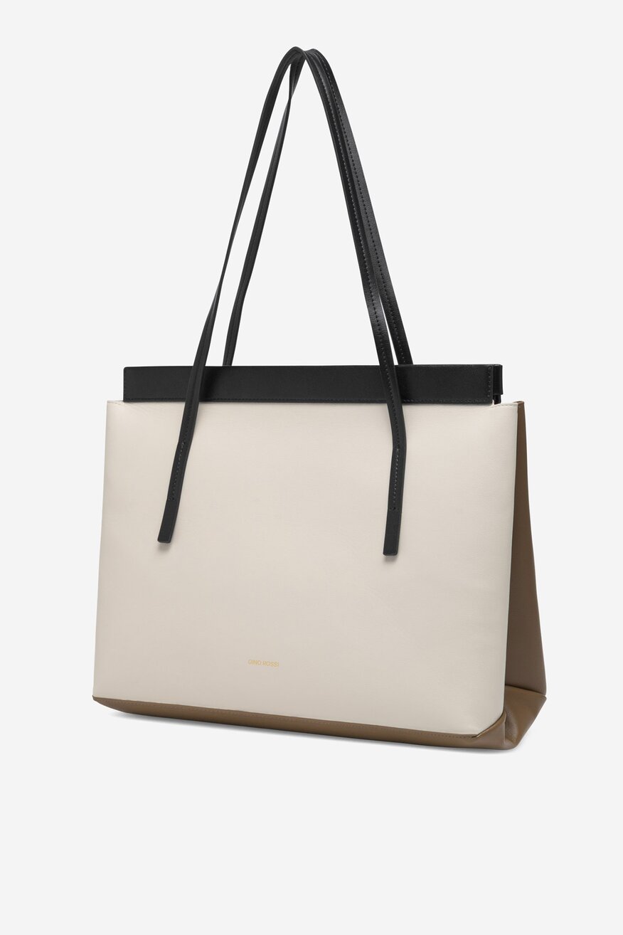 Gino Rossi - Duża torebka shopper skórzana - 5905588539926