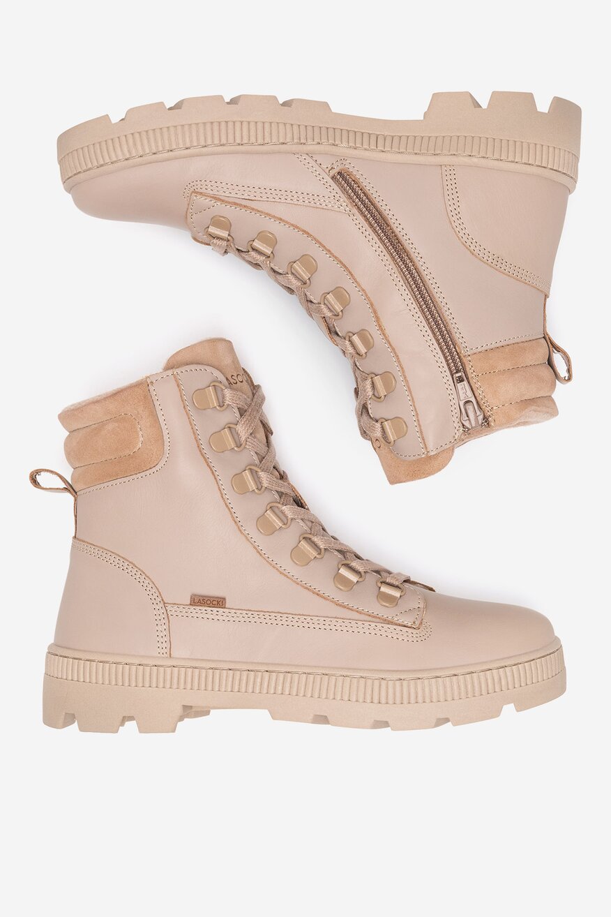 
                Šněrovací vyšší obuv Lasocki Young BÉŽOVÁ - 5905588906896