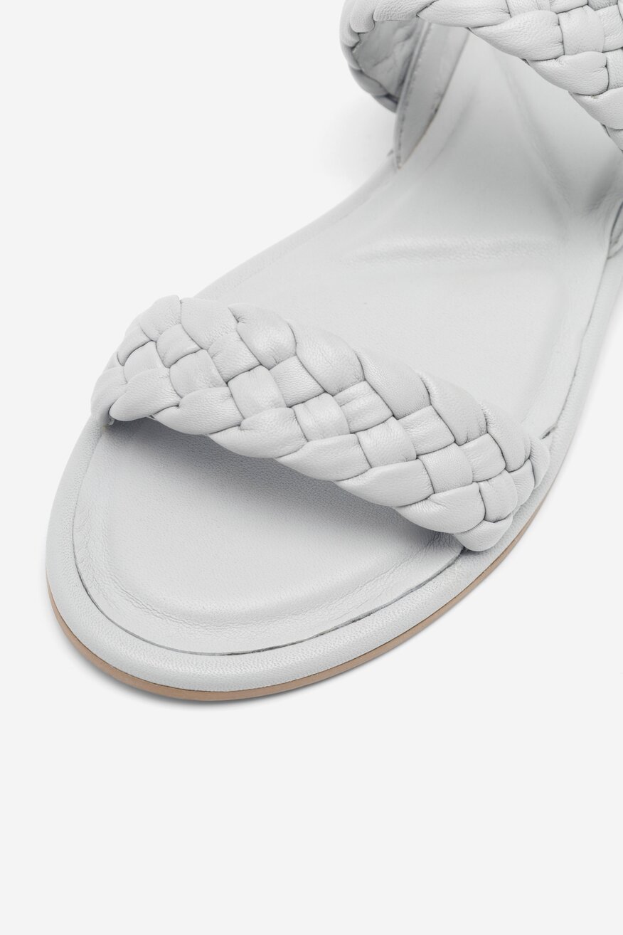 
                SIMPLE - Skórzane sandały niebieskie - 5904862846842