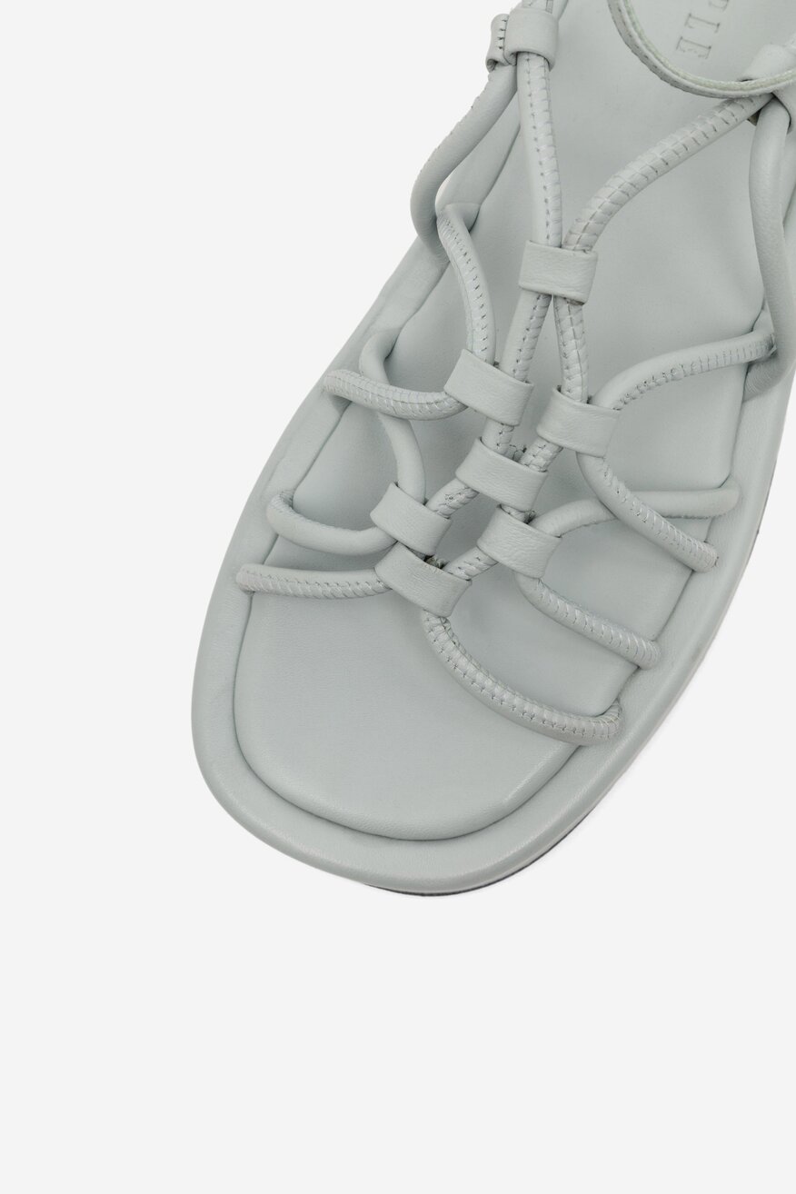 
                SIMPLE - Skórzane sandały niebieskie - 5904862798134