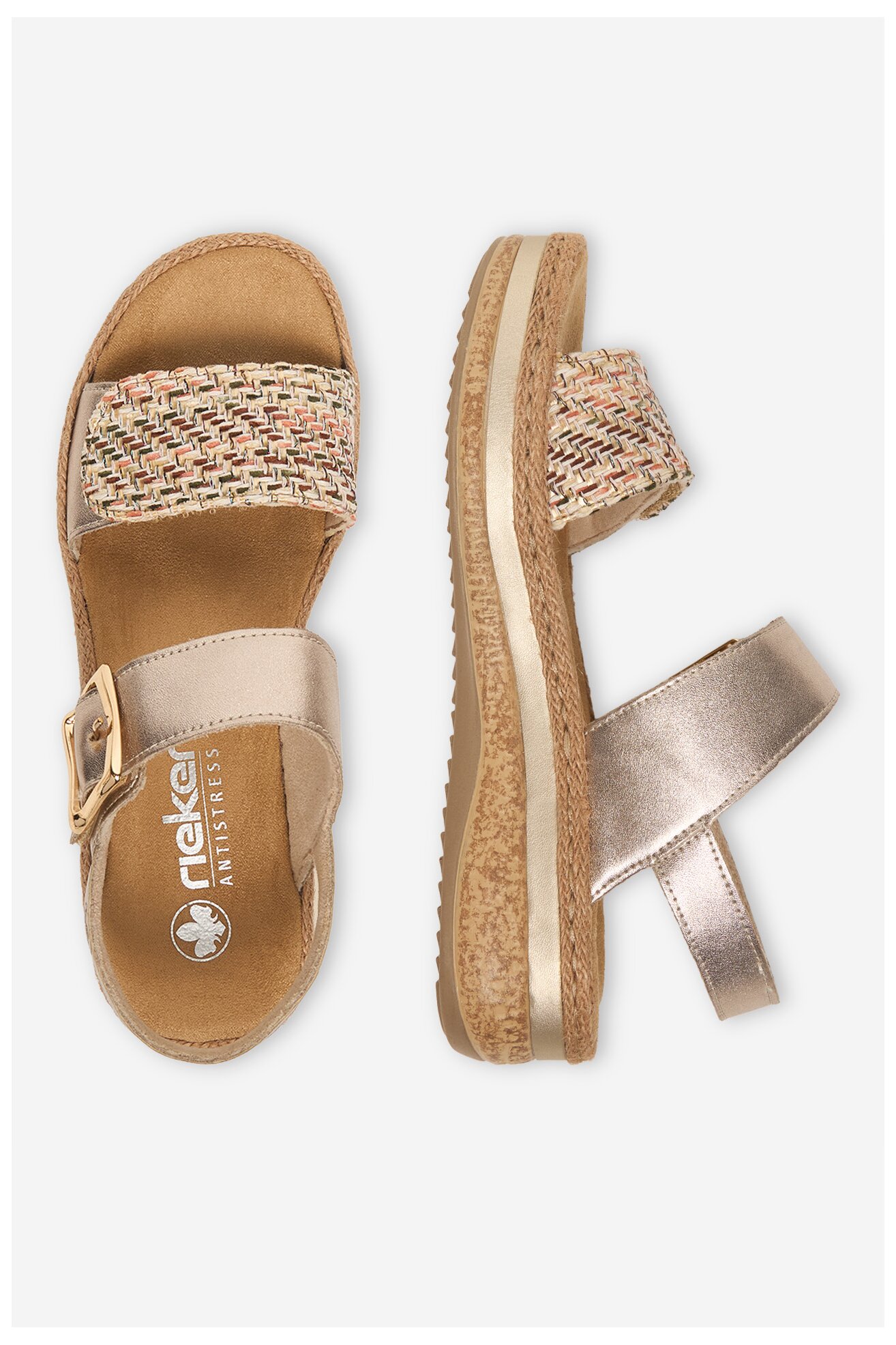 Sandały Rieker CEO-V0951-90 Złoty