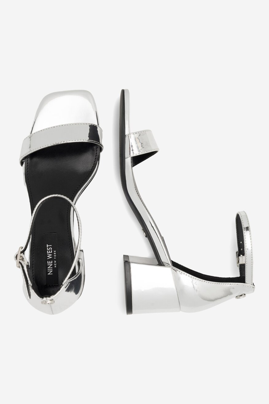 
                NINE WEST - Sandały na słupku - 5905588146179