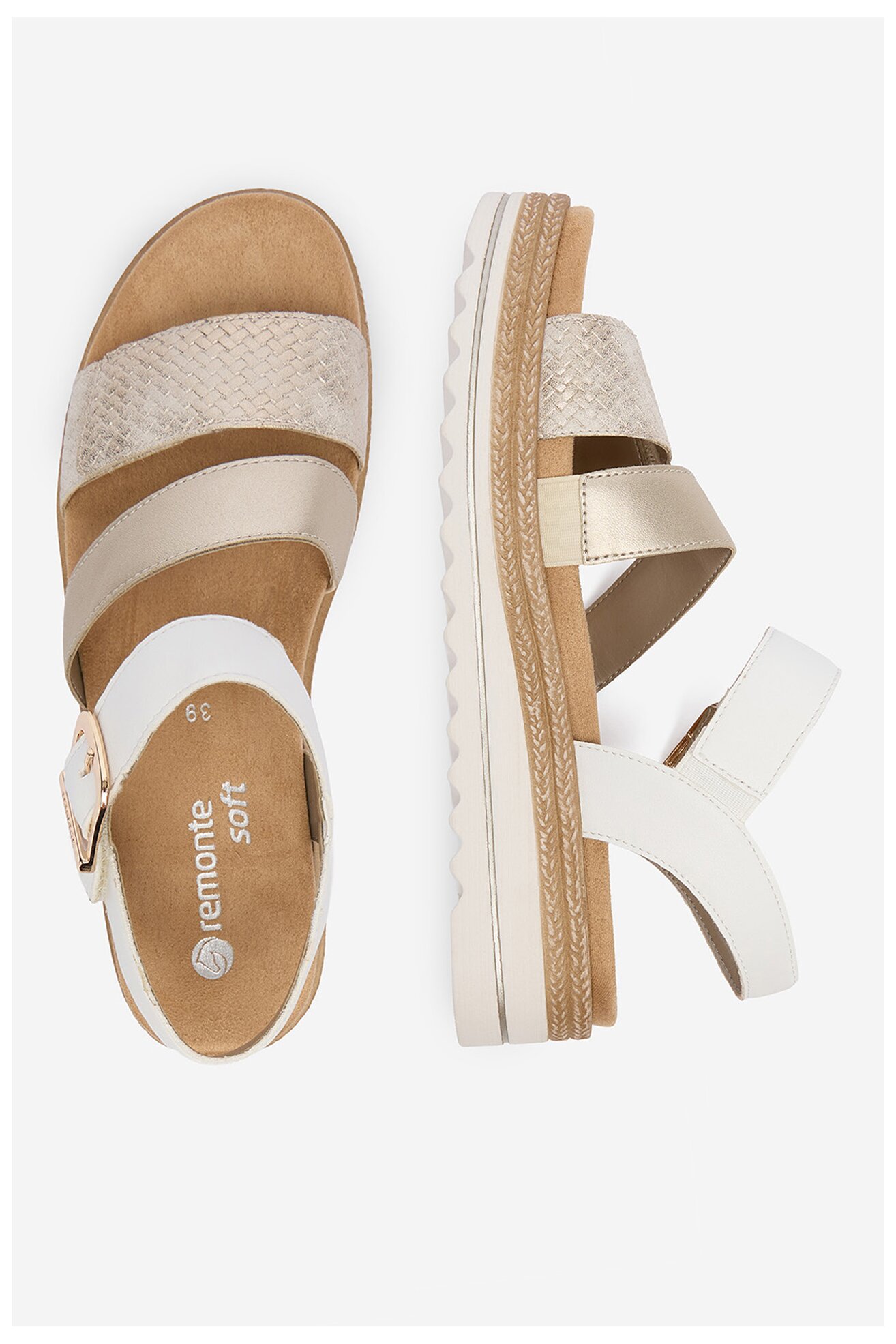 Sandały Remonte CEO-D0Q55-92 Złoty