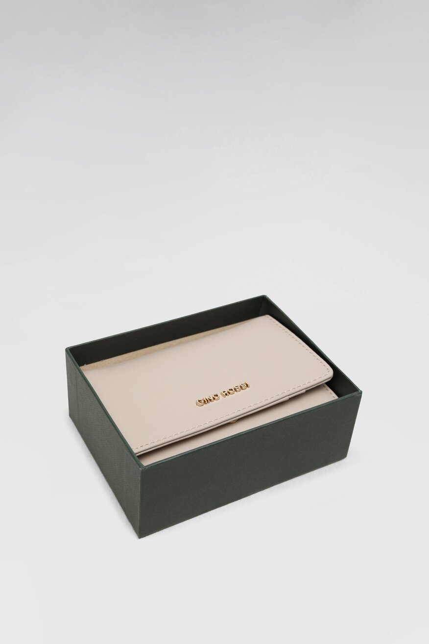 Gino Rossi - Mały portfel damski skórzany beżowy - 5904248789930