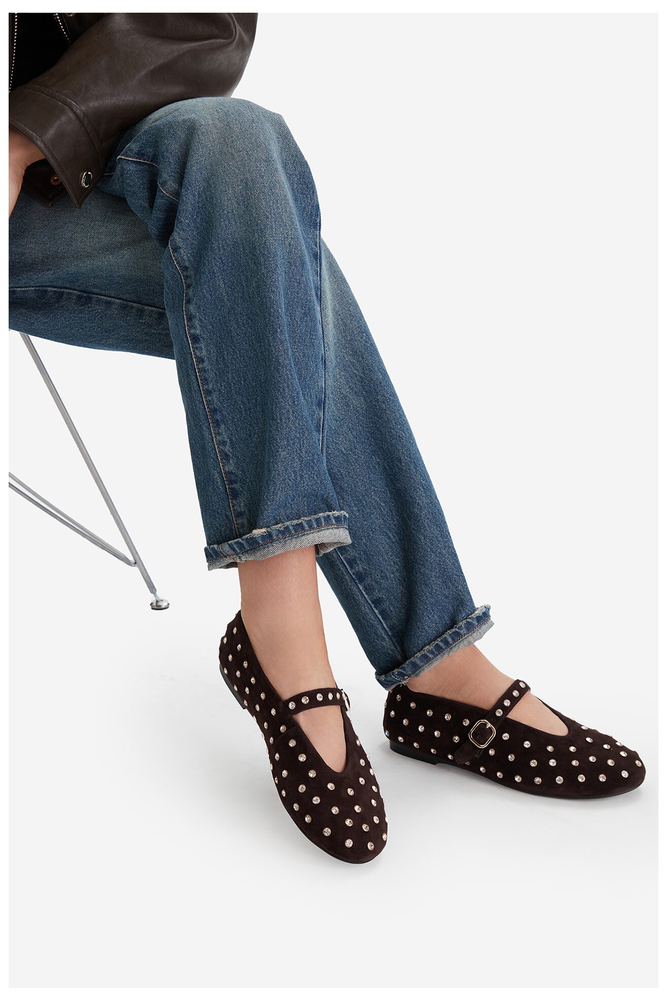 Baleriny EVA MINGE EO-NALA-249060-51 Brązowy