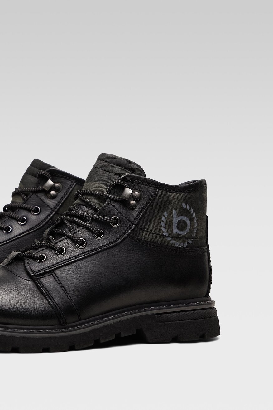 
                Bugatti - Skórzane trzewiki czarne - 5903698932187