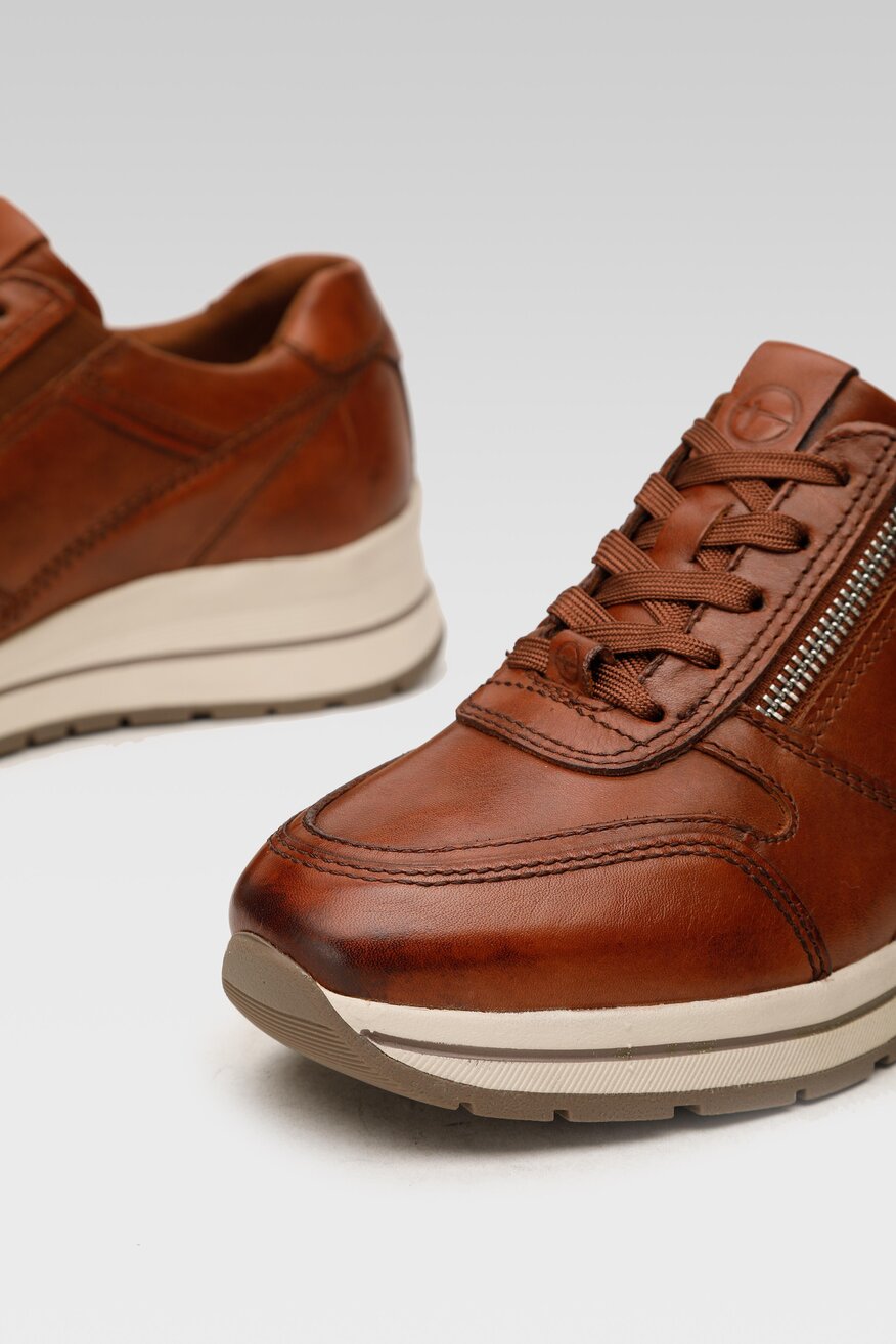 
                Tamaris - Skórzane półbuty bordowe - 5903698968315