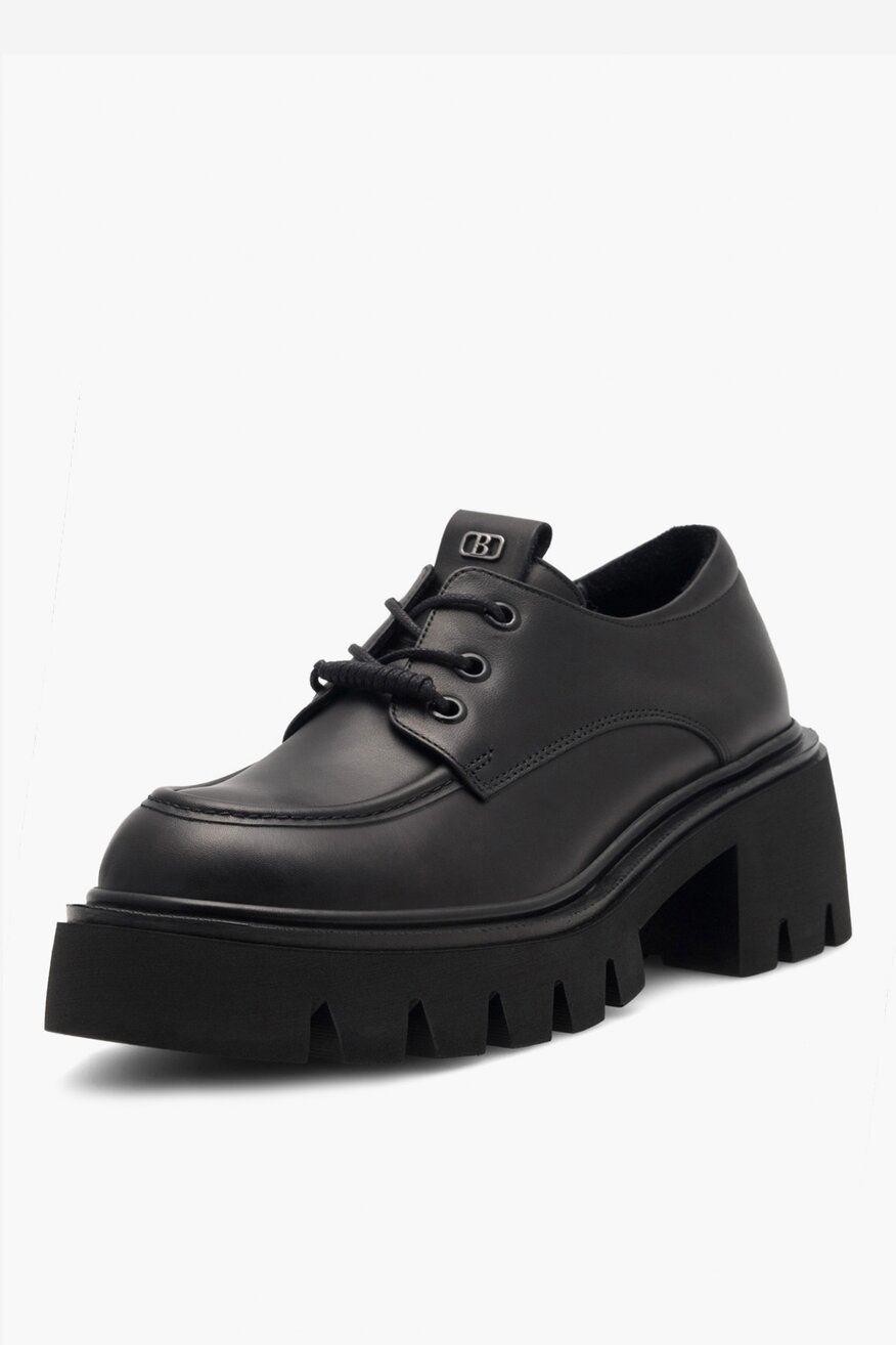 Badura - Półbuty skórzane na słupku - 5904862957876