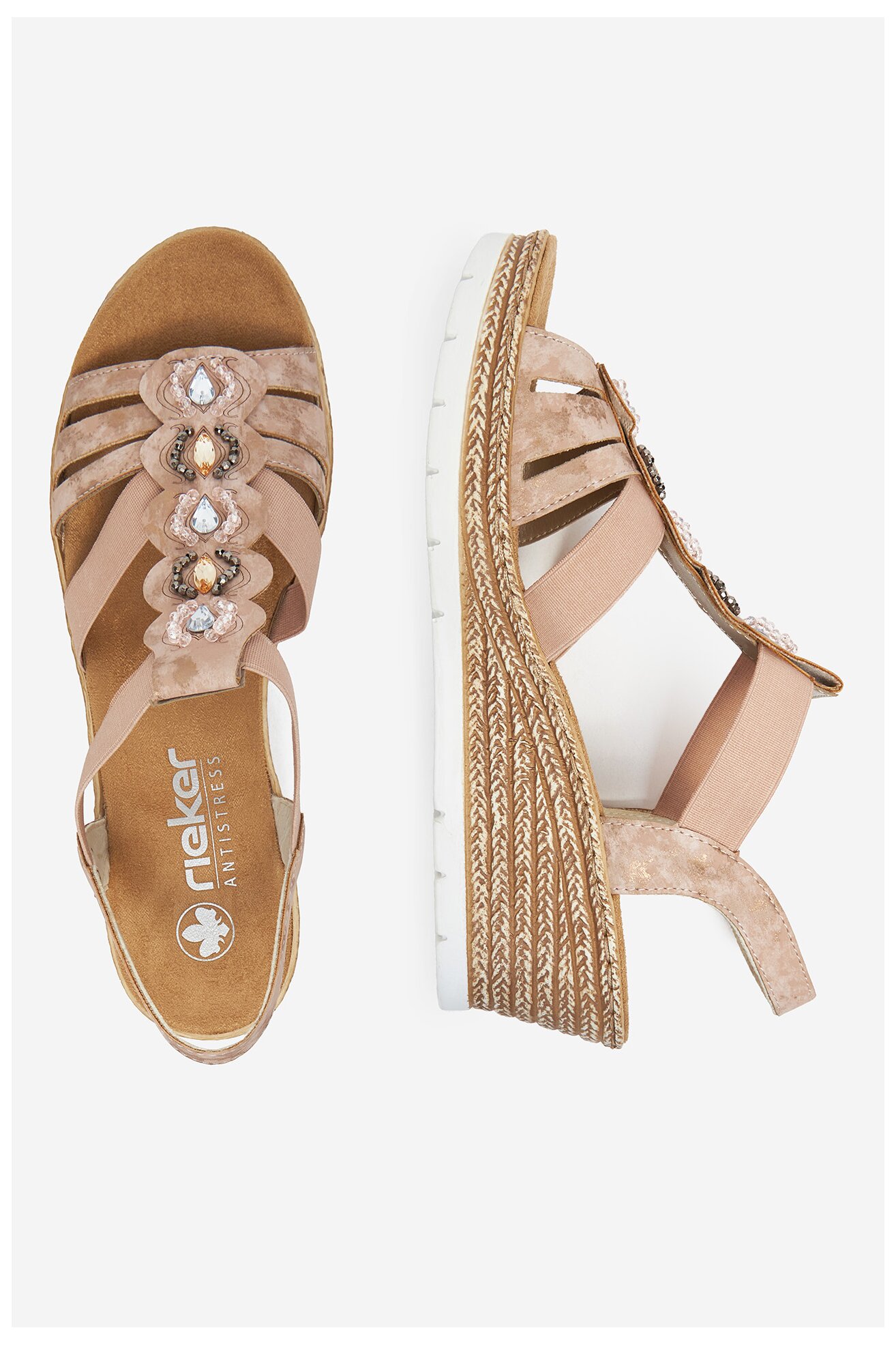 Sandały Rieker CEO-619B2-31 Różowy jasny