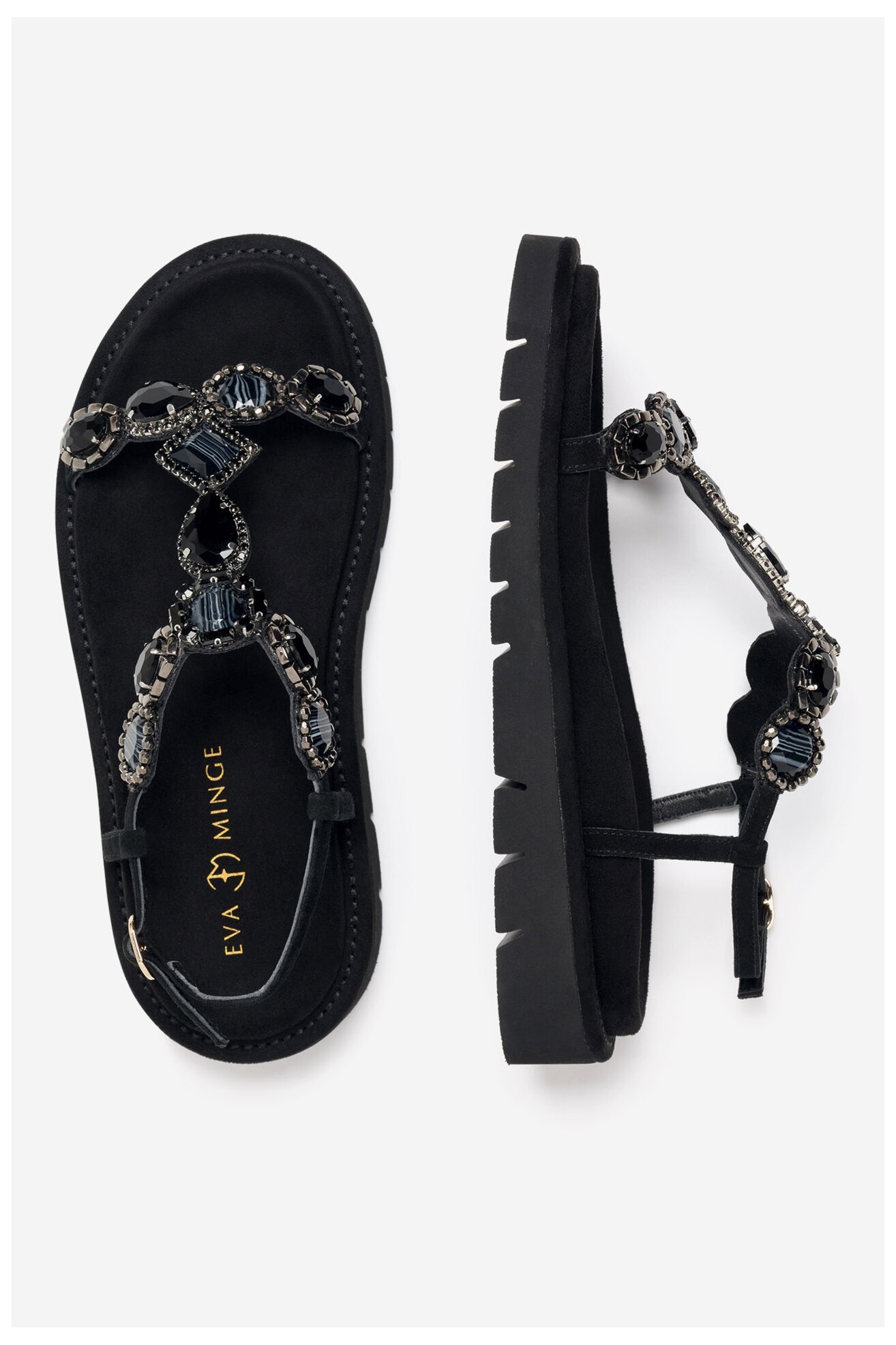 Sandały EVA MINGE MATILDE-V1175-95 Czarny
