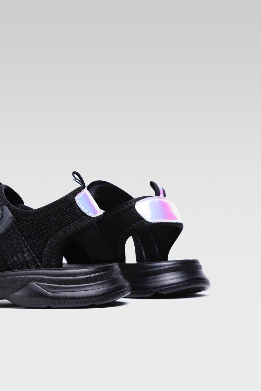 Nelli Blu - Sandały czarne na rzep - 5904248634537