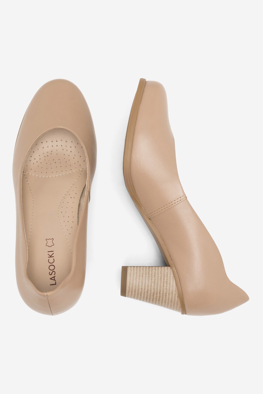 
                Lasocki - Czółenka skórzane na słupku - 5904862631363