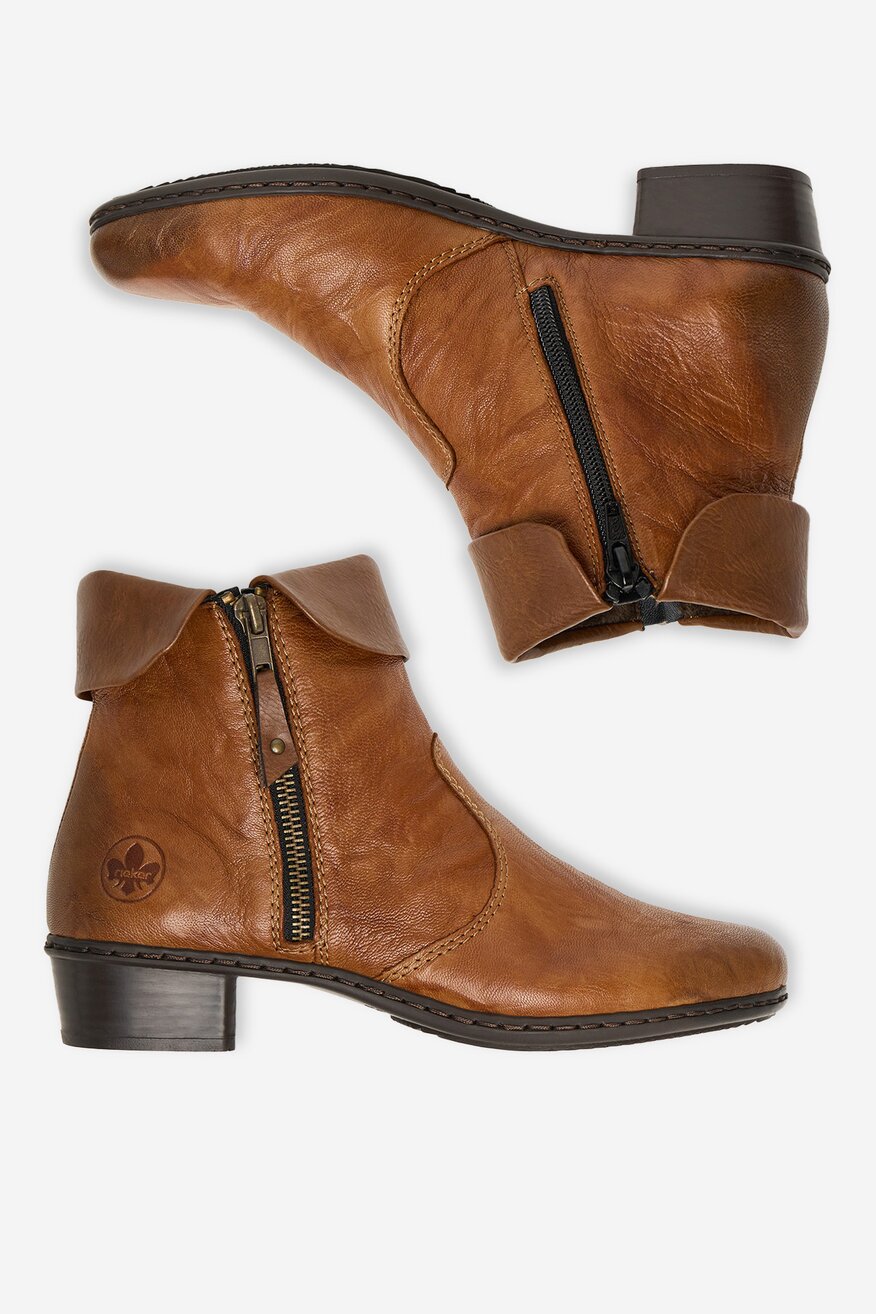 
                Rieker - Botki skórzane ocieplane - 2230083224866