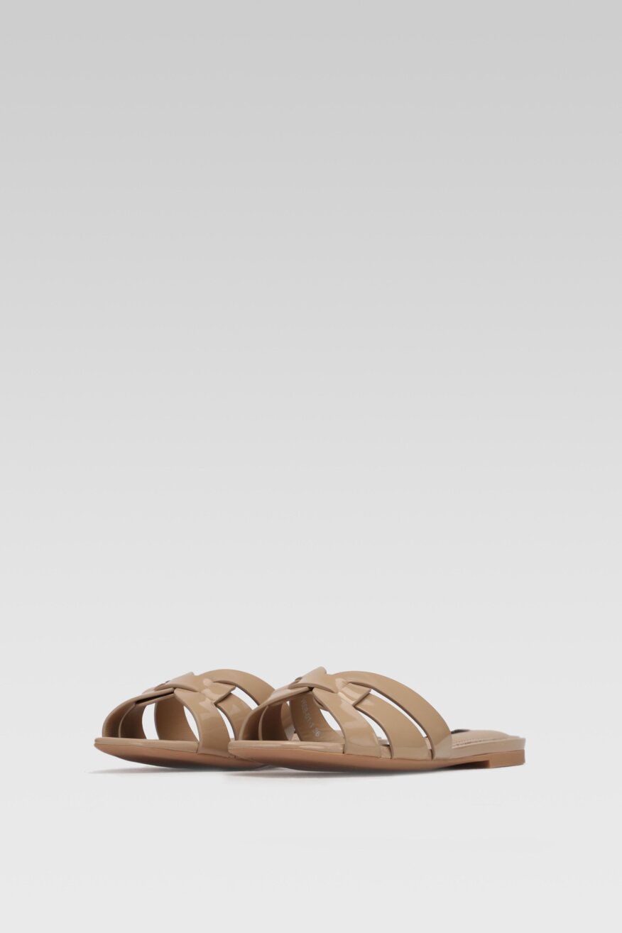 
                Gino Rossi - Skórzane klapki beżowe - 5903698395135