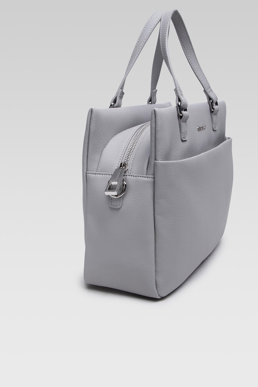 
                Gino Rossi - Torebka przez ramię skórzana szara - 5904248186241