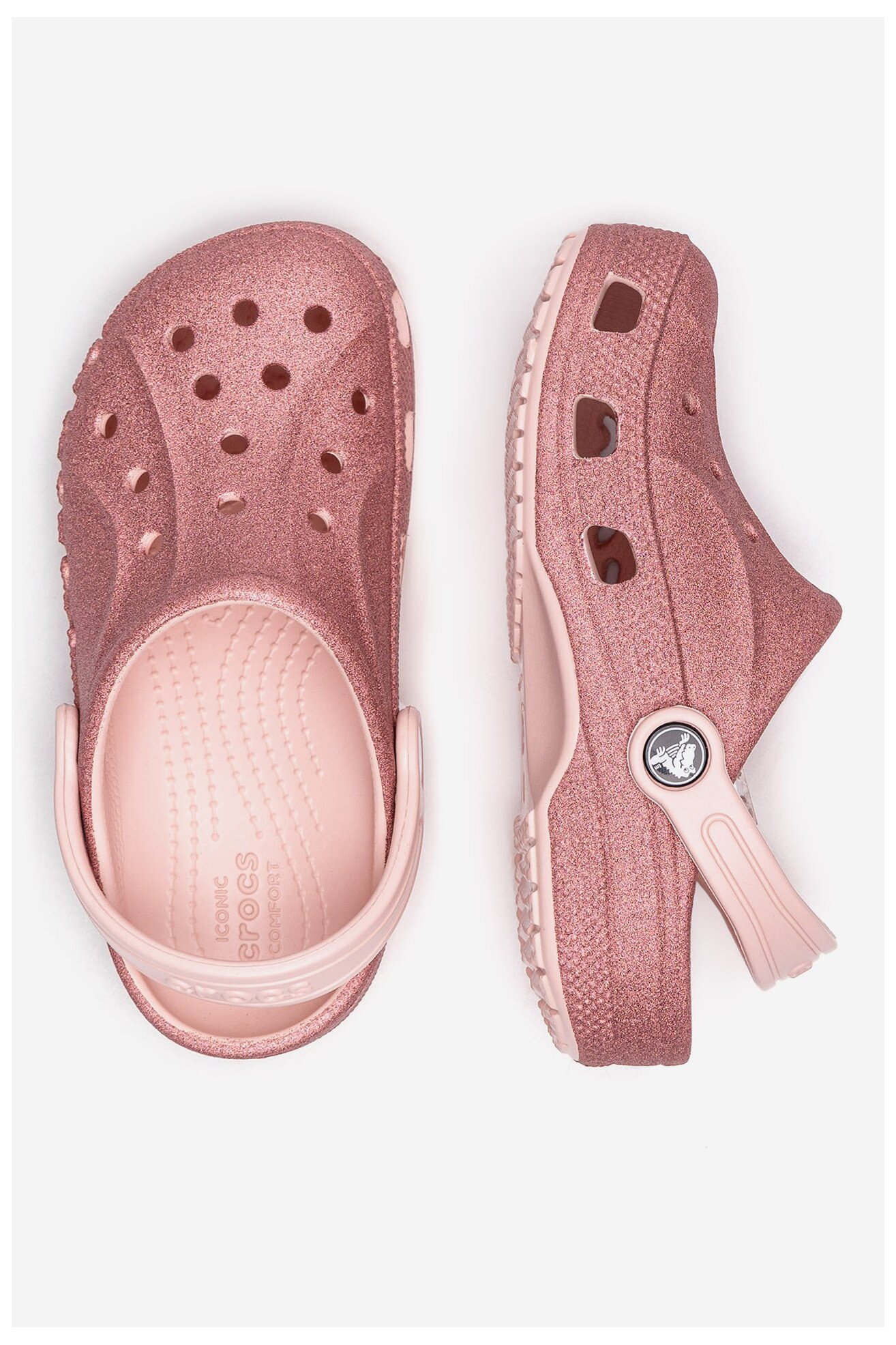 Klapki basenowe Crocs BAYA GLITTER CLOG KIDS 207015-6SR Różowy