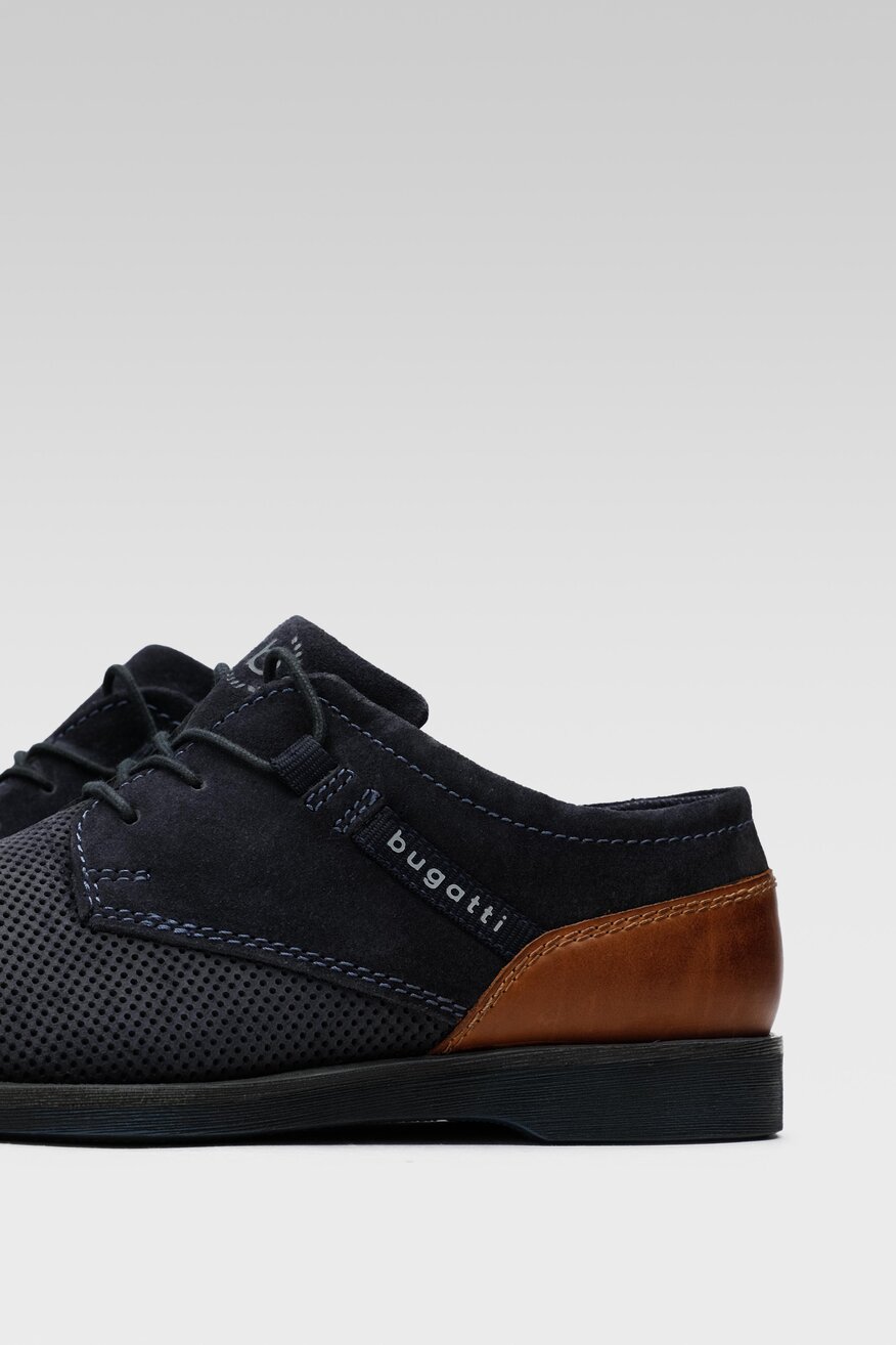 
                Bugatti - Skórzane półbuty granatowe - 5904248913526