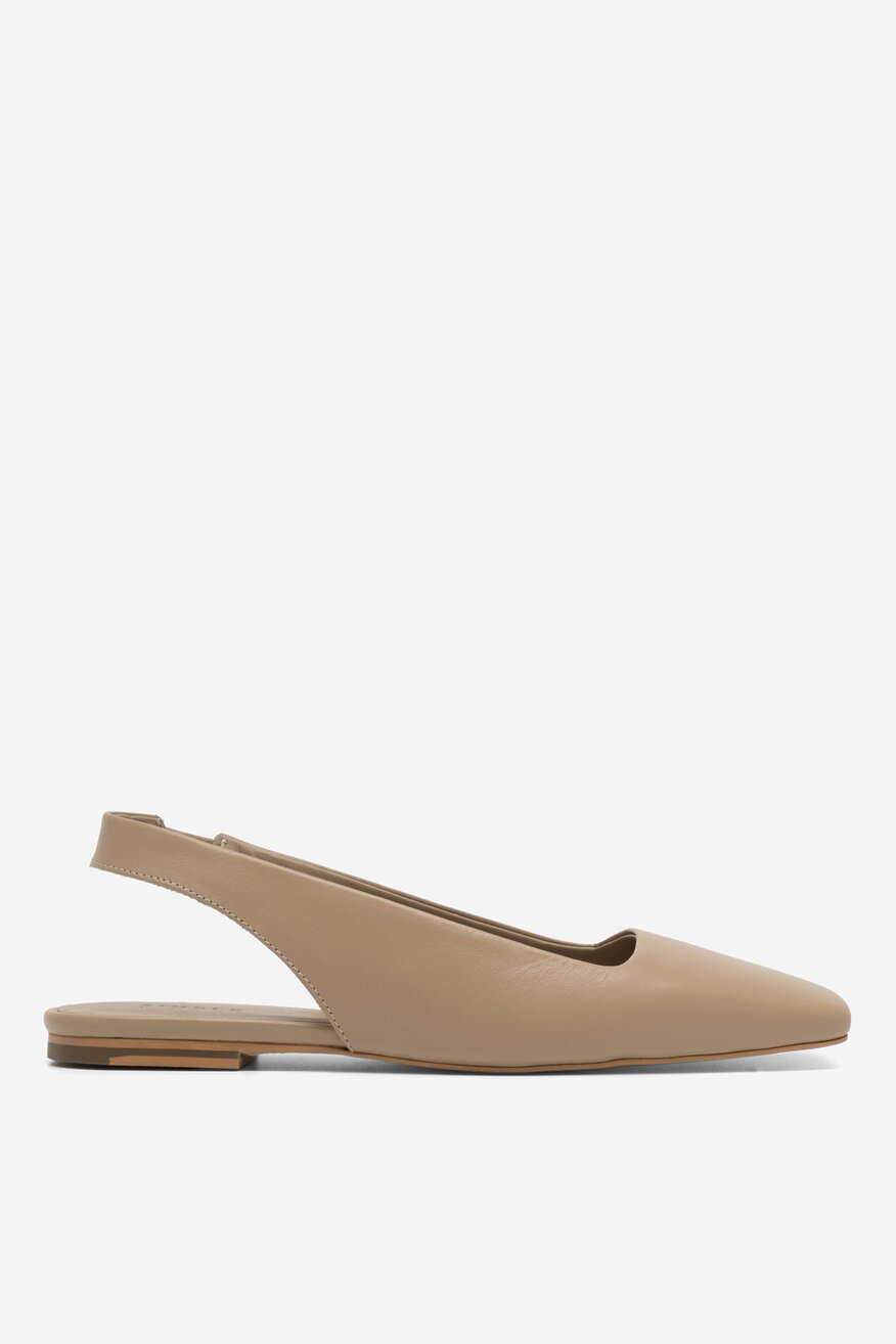 
                SIMPLE - Baleriny skórzane z odkrytą piętą - 5904862753713