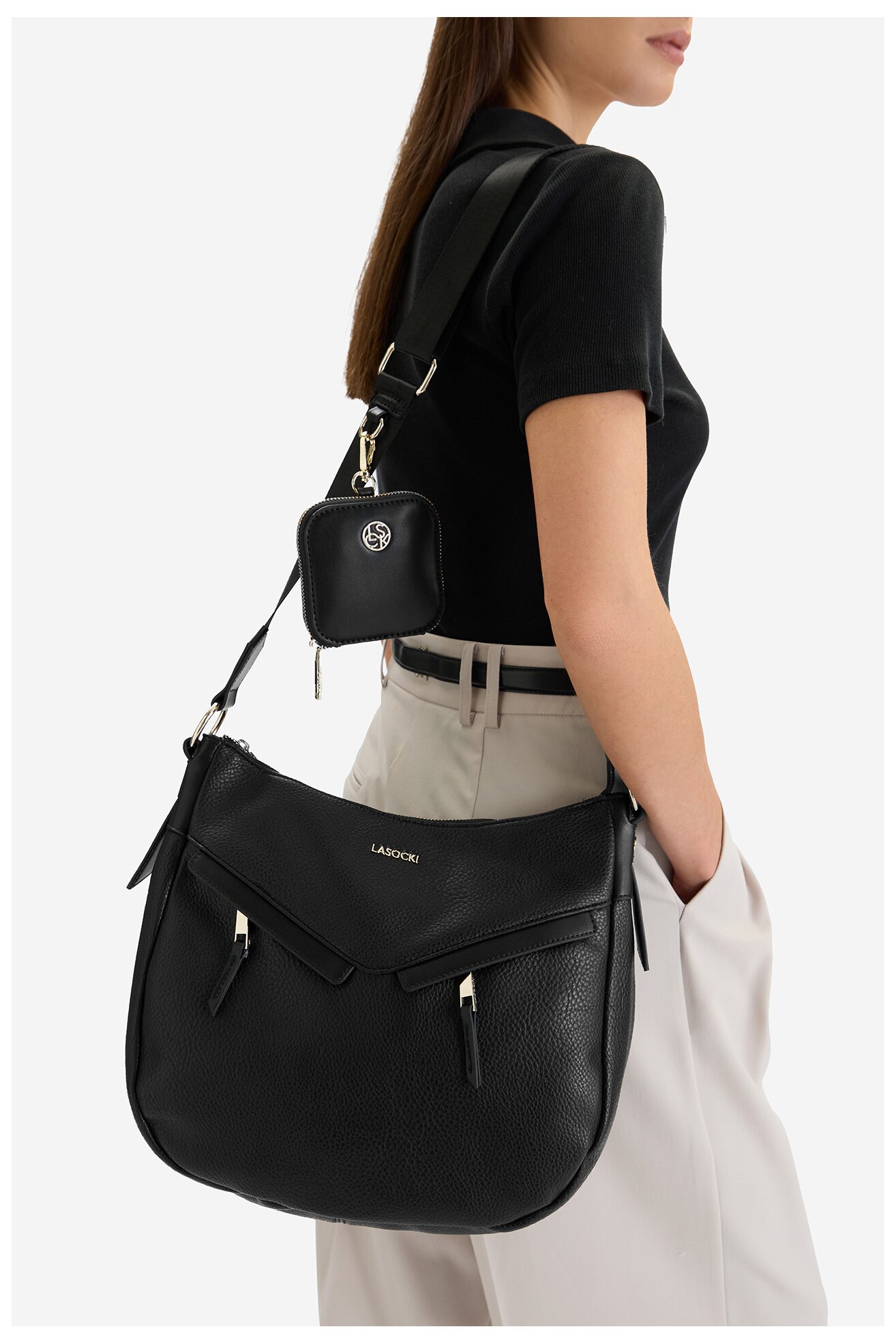 Дамска чанта Lasocki CEO-LSK-X-002-07 ЧЕРЕН