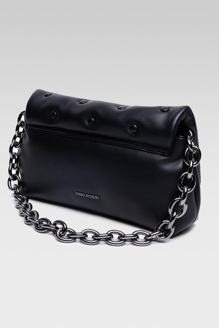 
                Gino Rossi - Torebka na ramię skórzana czarna - 5904248067540