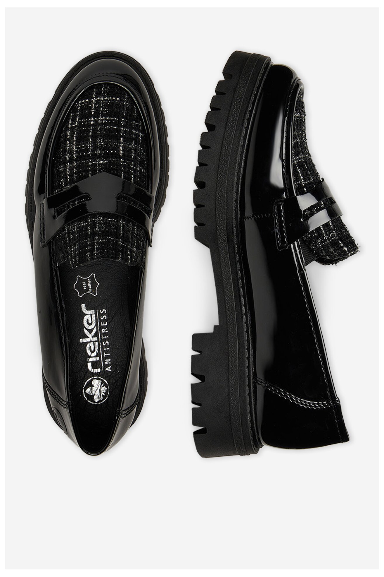 Mokaszin Rieker 47550-00 FEKETE