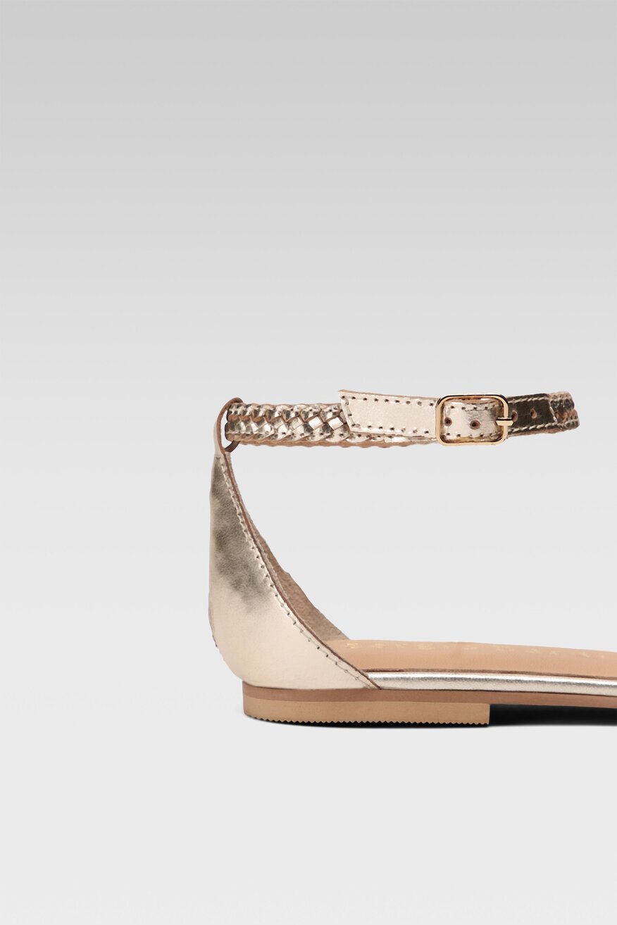 
                Sergio Bardi - Skórzane sandały złote - 5904862662008