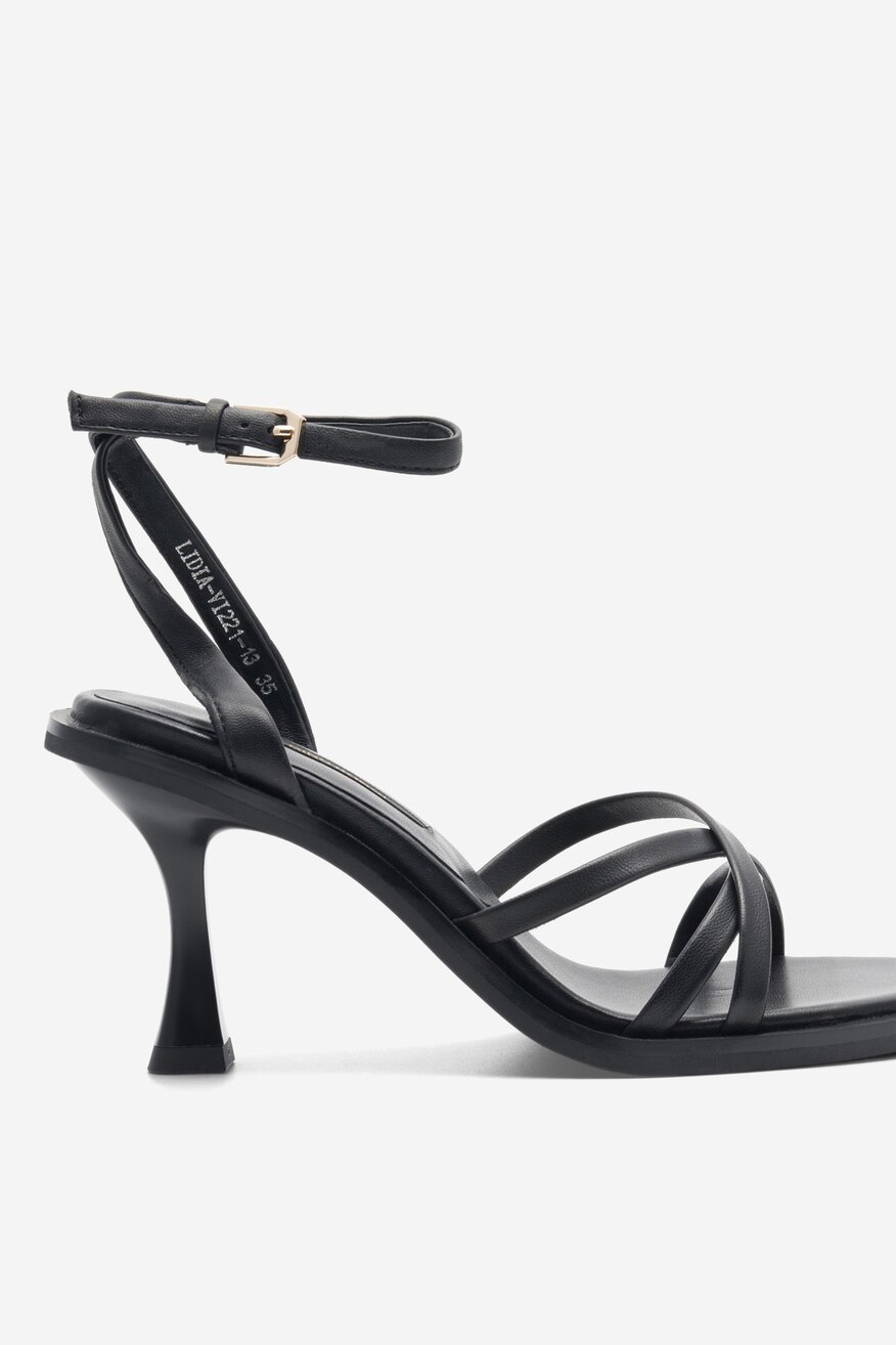 Gino Rossi - Skórzane sandały czarne - 5904862636498