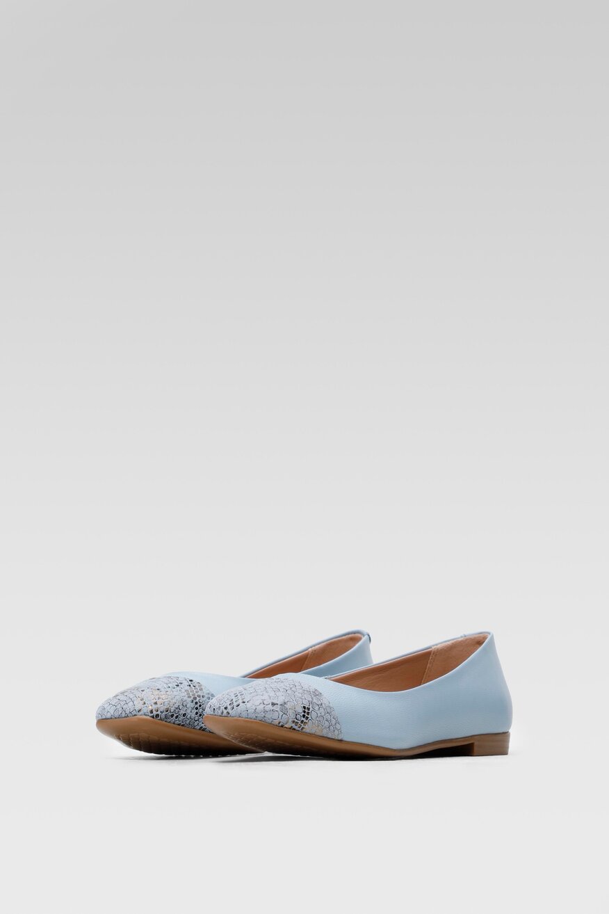 Lasocki - Skórzane baleriny niebieskie - 5904248454531