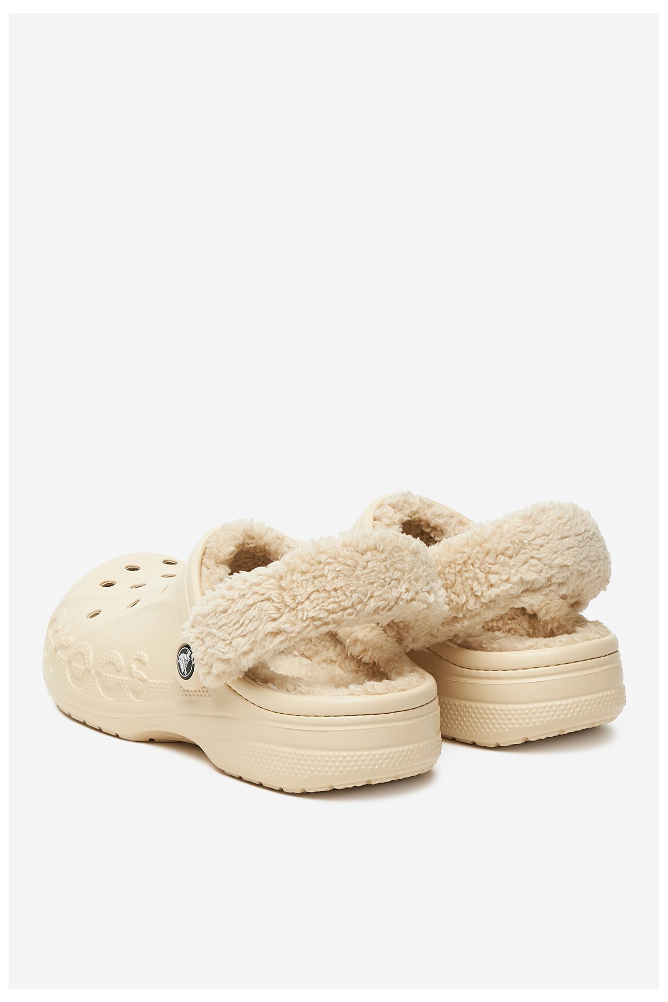 Șlapi pentru bazin Crocs C-BAYA LINED FUZZ STRAP CLOG 206633-11S BEJ