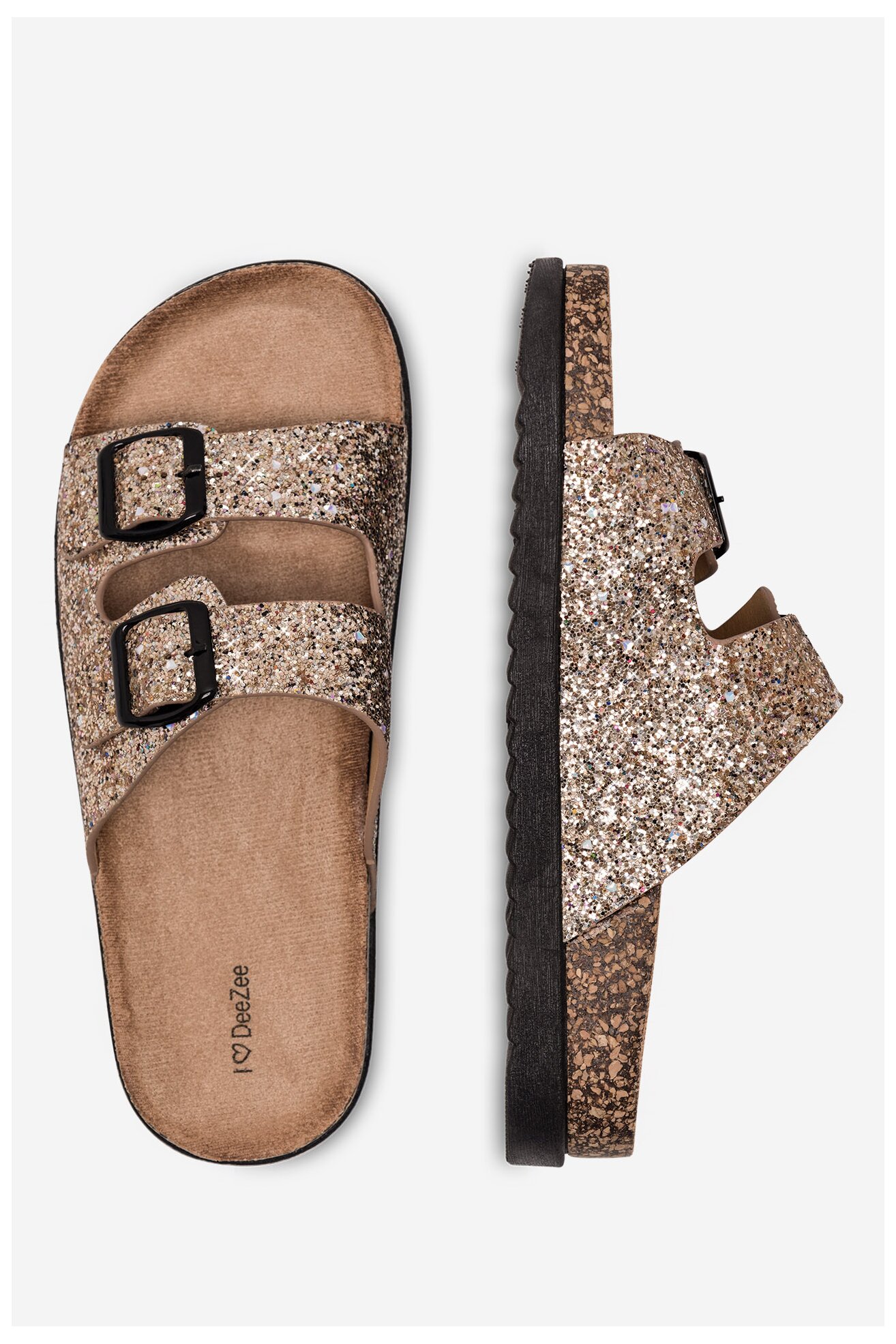 Klapki DeeZee WFA2752-1 Złoty