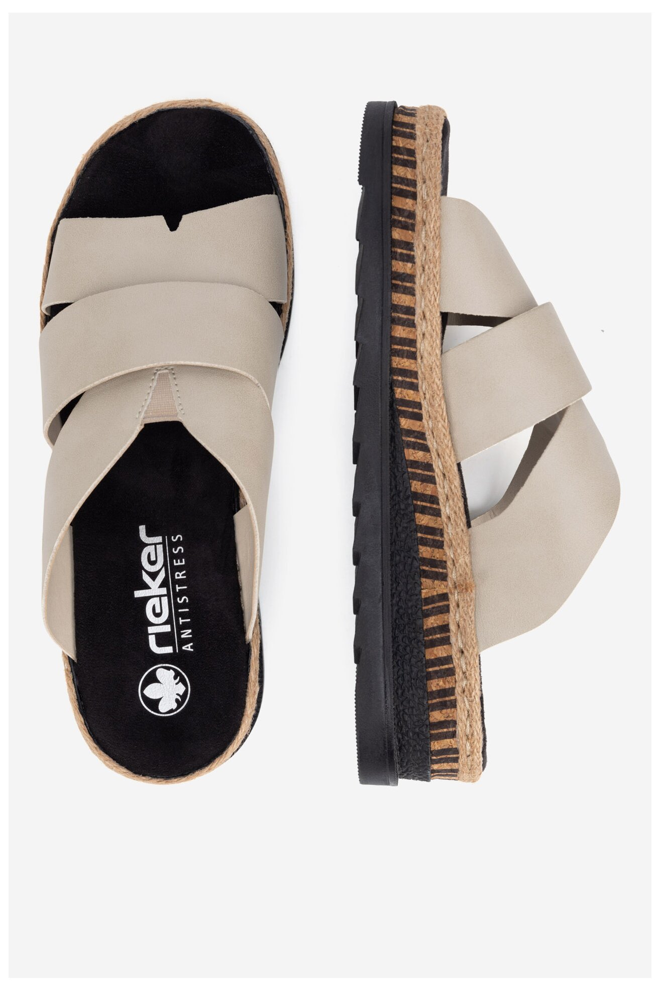 Klapki Rieker V7989-62 Beżowy