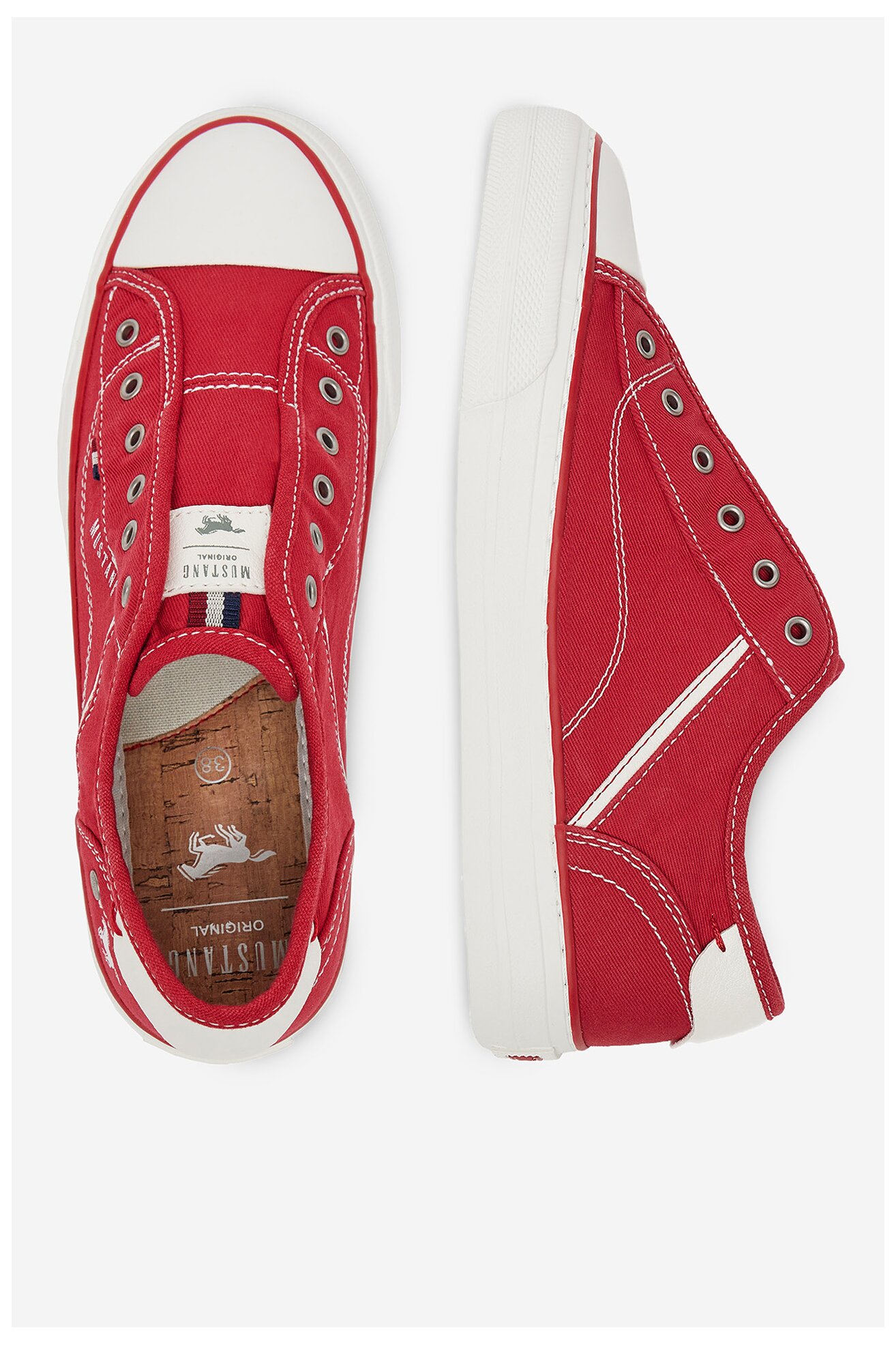 Plátěná obuv Mustang 1272-402 ČERVENÁ