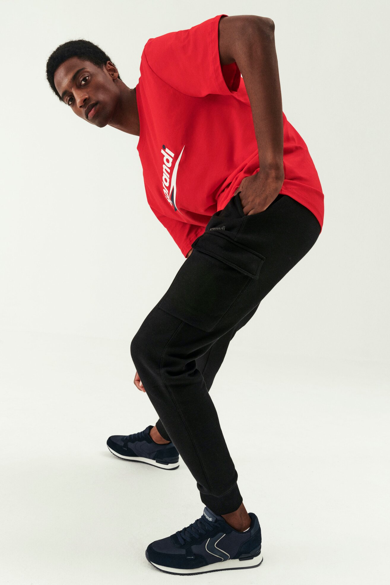 Spodnie joggersy Sprandi SS21-SPM001 Czarny