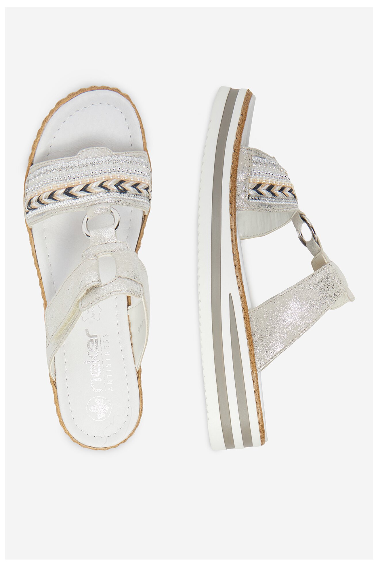 Șlapi Rieker V02M6-40 ARGINTIU