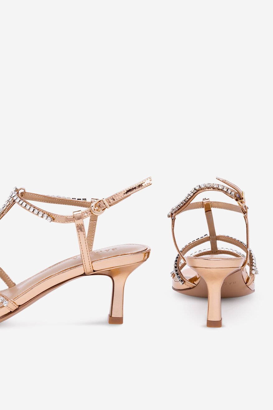 Badura - Sandały skórzane na obcasie - 5905588374367