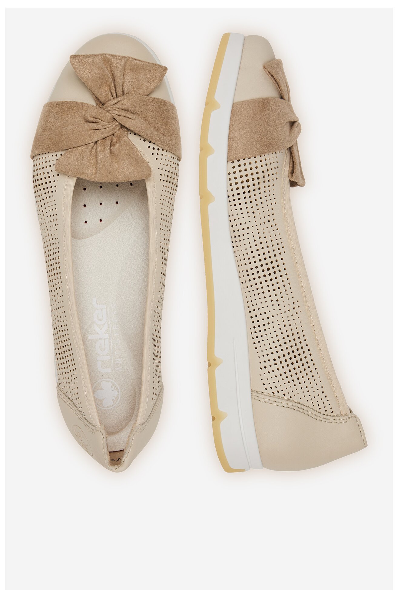 Baleriny Rieker CEO-L3066-60 Beżowy