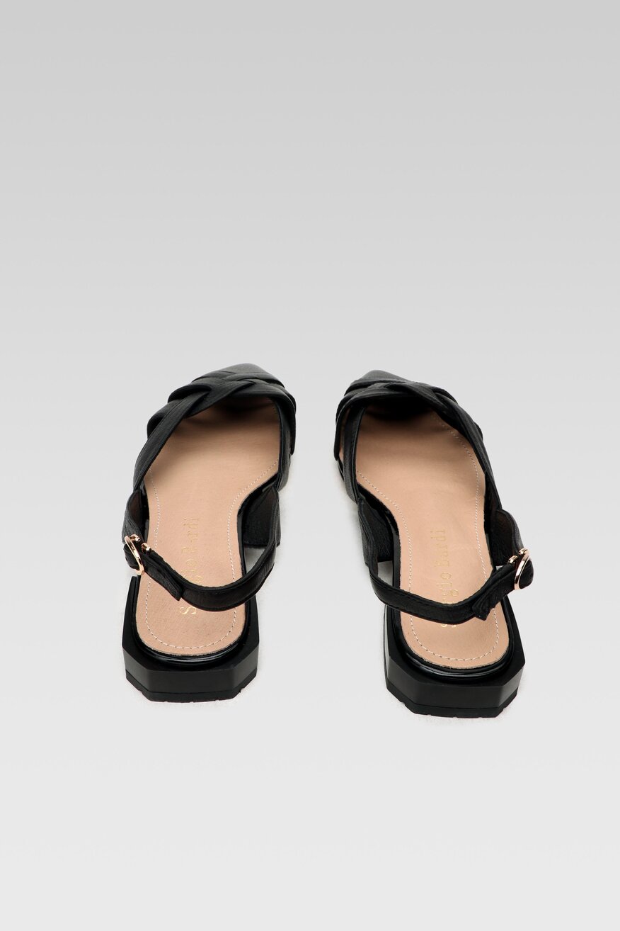 
                Sergio Bardi - Skórzane baleriny z odkrytą piętą - 5904248783273